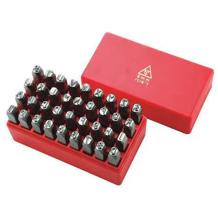 Zoro Select 20Y596 Hand Stamp Kit, Letter/Number Set, 20Y596