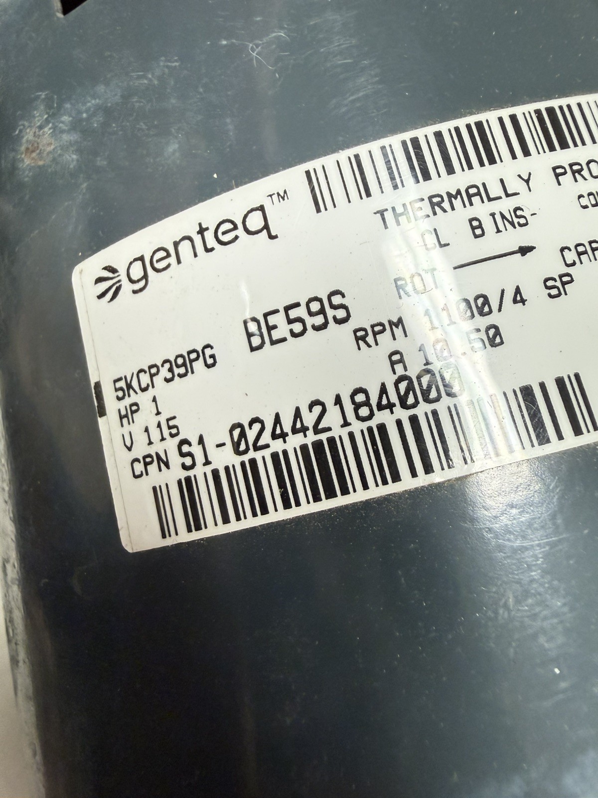 Genteq 5KCP39PG BE59S Blower Motor Used Excellent Working Condition