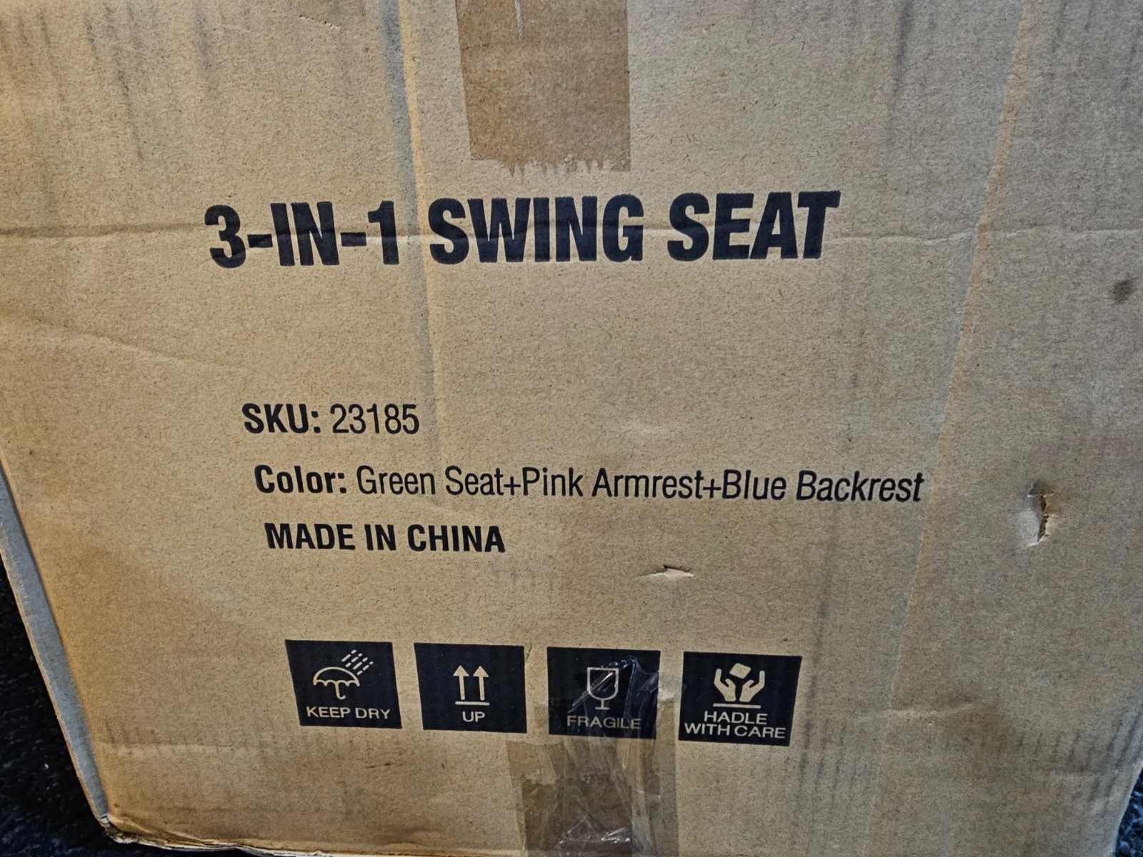 (QTY 2)3-in-1 Adjustable Toddler Swing Seat High-Back Baby Chair w/ Safety Strap