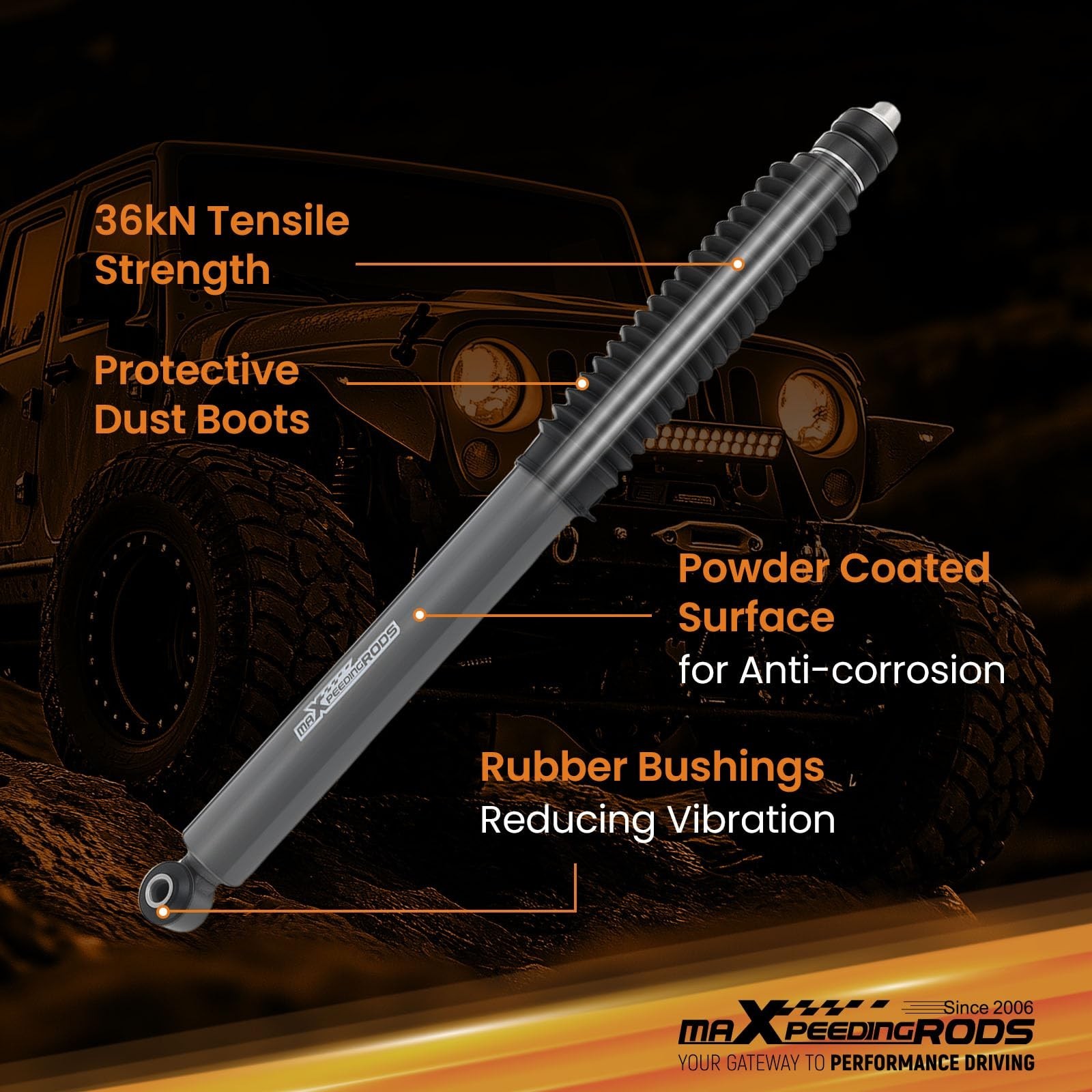 maXpeedingrods 0-4″ Rear Shock Absorbers for Ram 2500 2014-2023 2WD 4WD, G1 V…