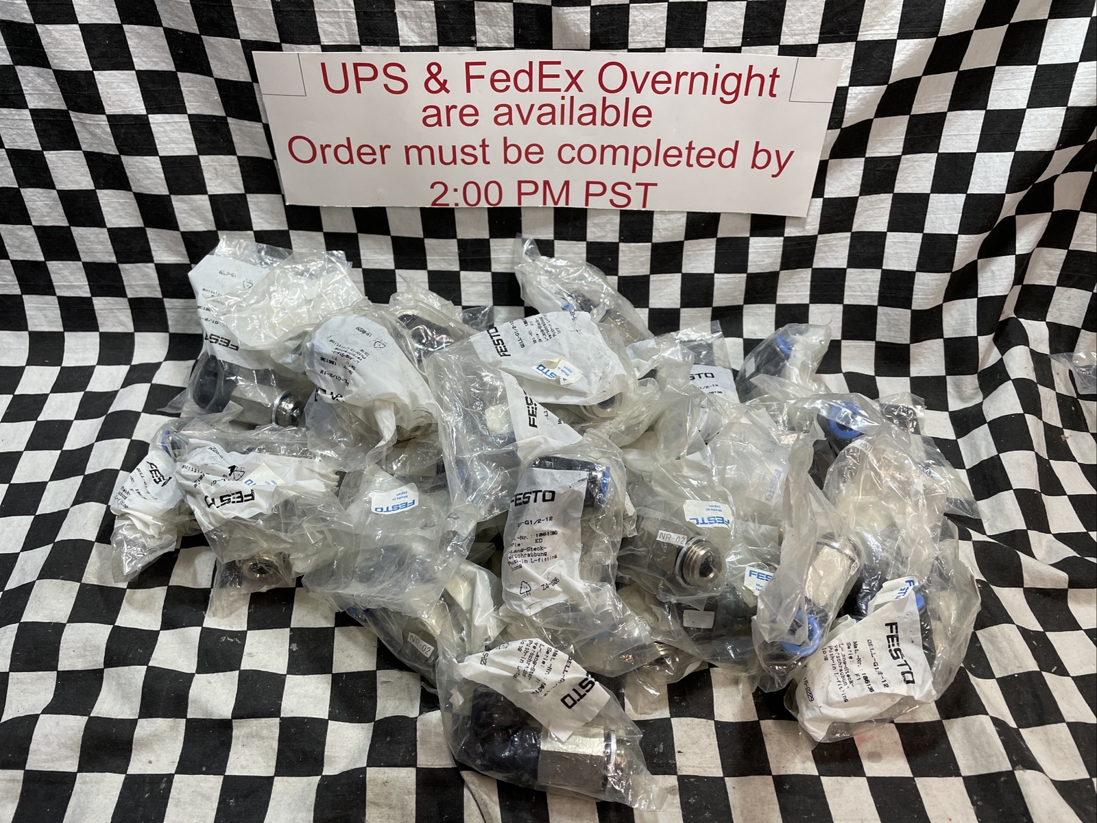 FESTO Fitting push-in ELBOW, QSLL-G1/2-12, 186136, LOT OF 35, SHIPSAMEDAY