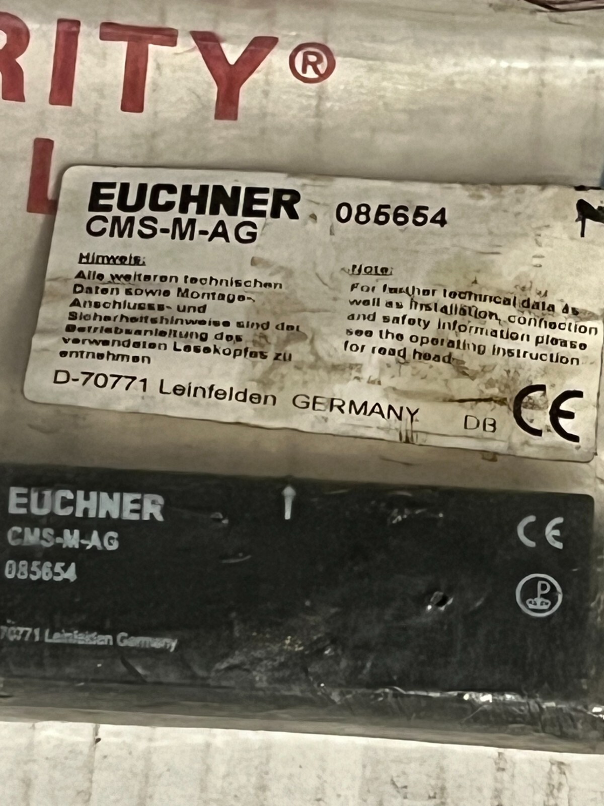 euchner cms-m-ag nos poor packaging 08654