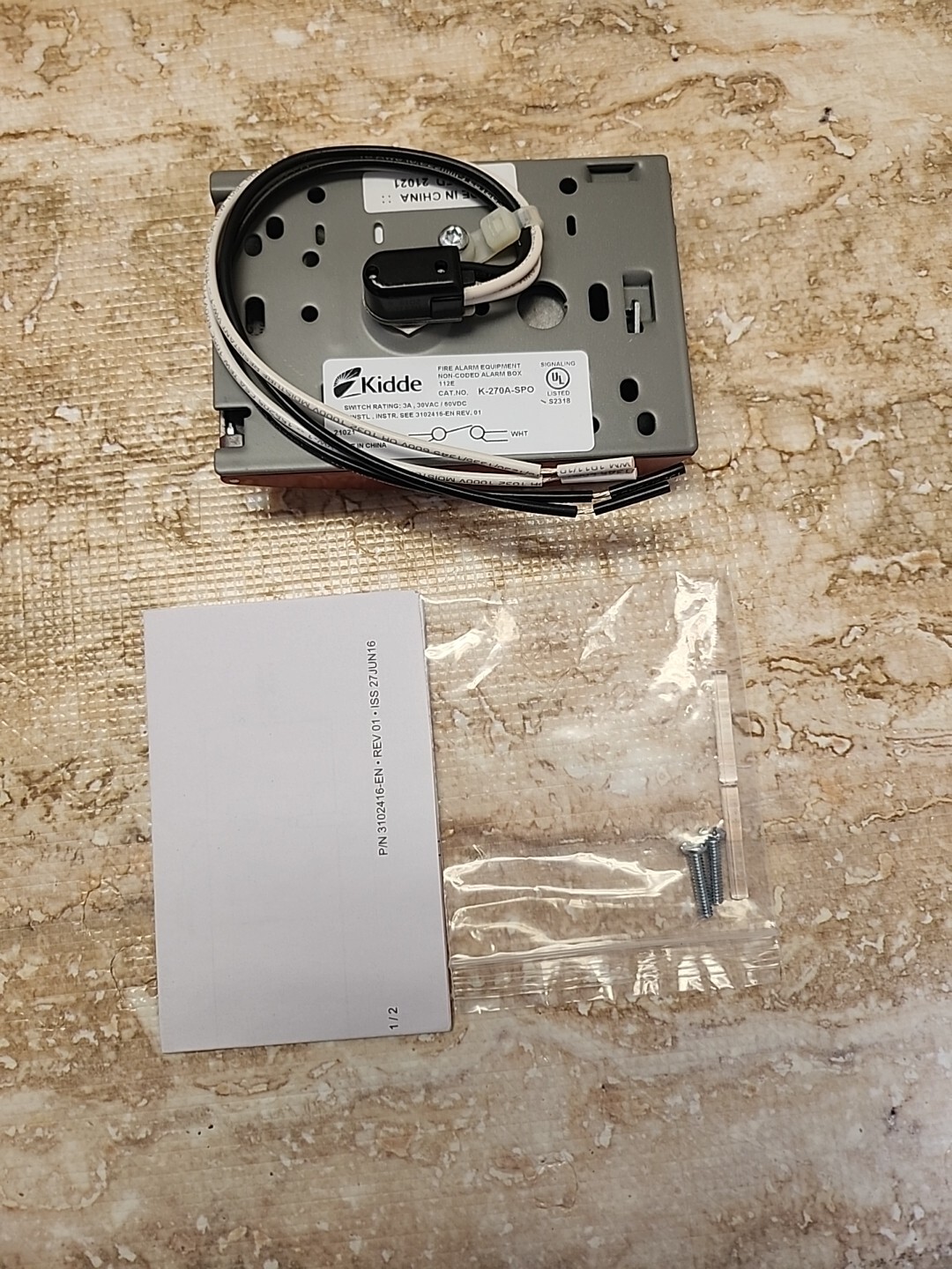 Kidde K-270A-SPO Fire Alarm Manual Pull Station Single Action Red