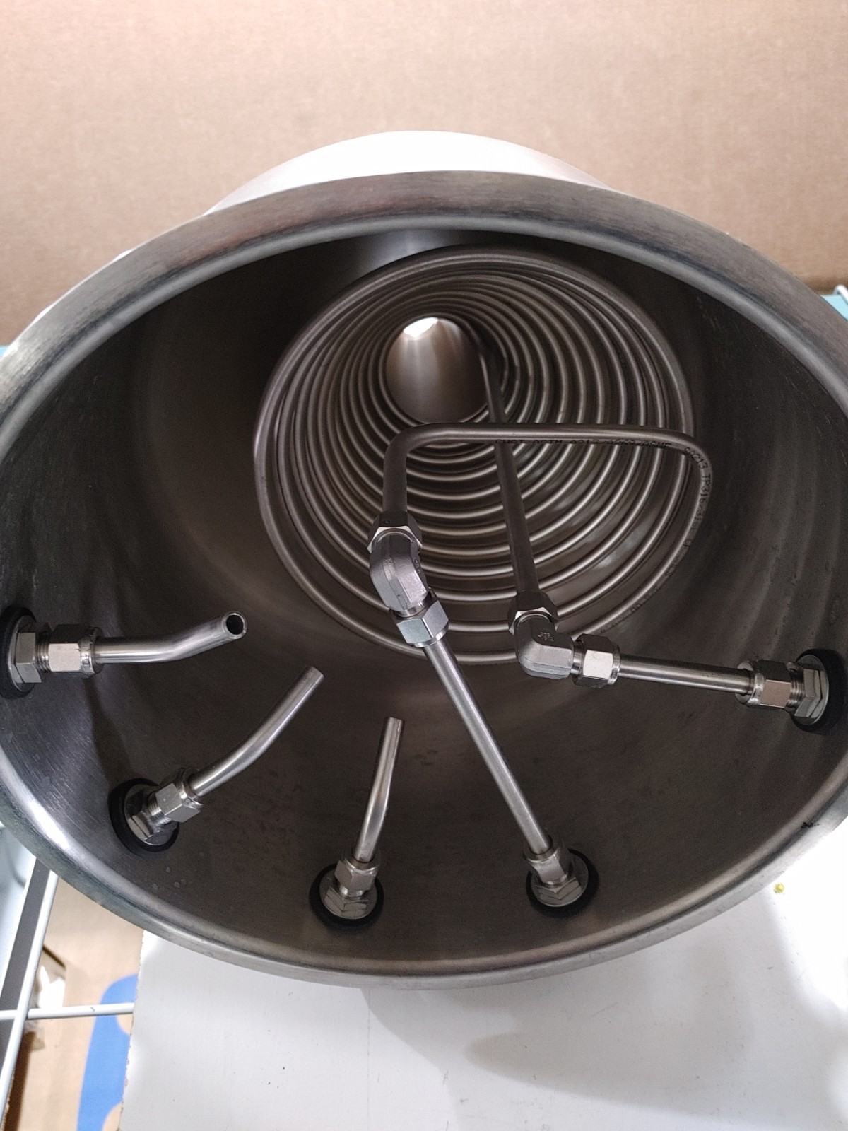 Stainless Steel Conical Process Vessel with Internal Helical Coil