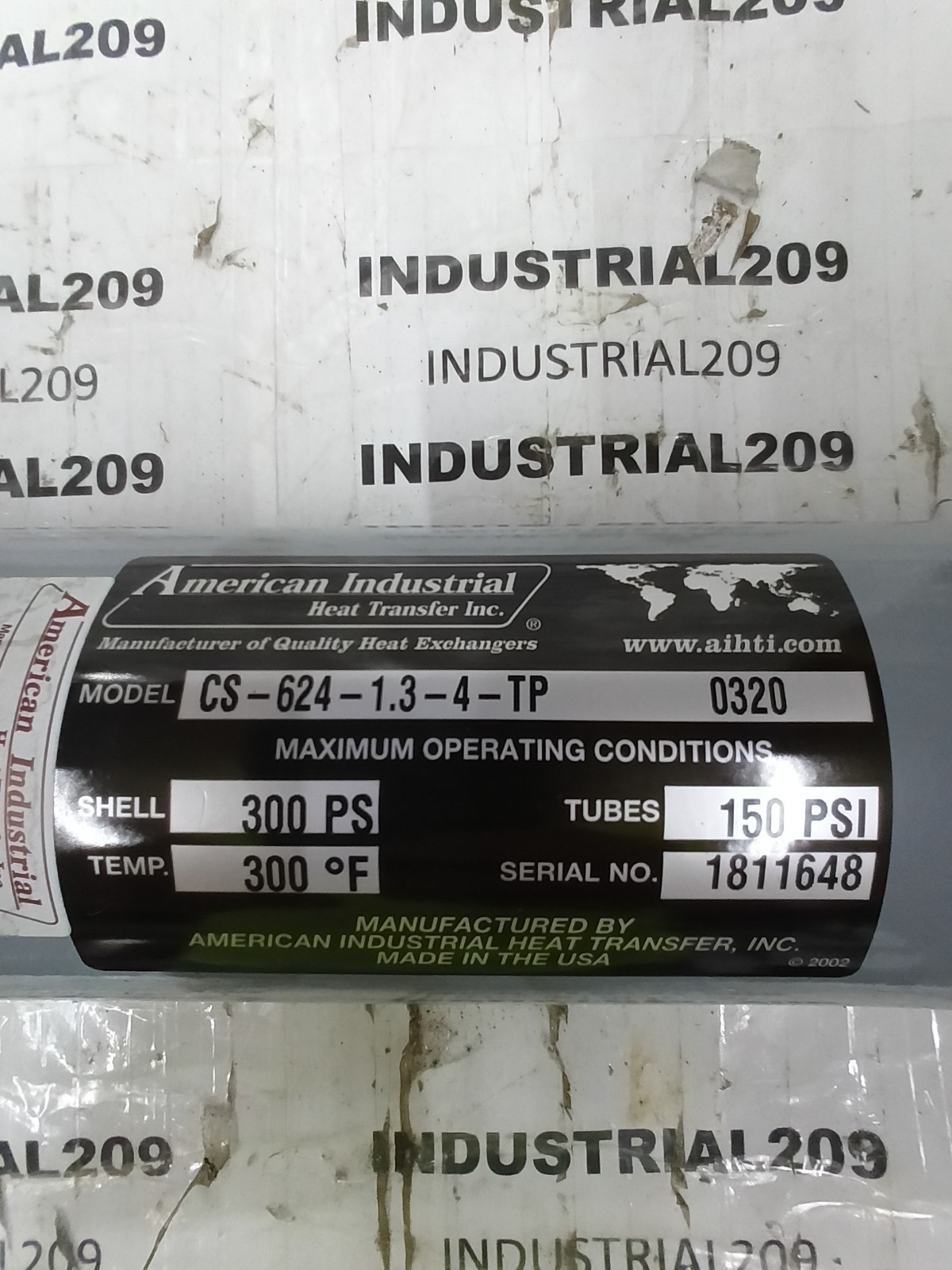 AMERICAN INDUSTRIAL CS-624-1.3-4-TP HEAT EXCHANGER