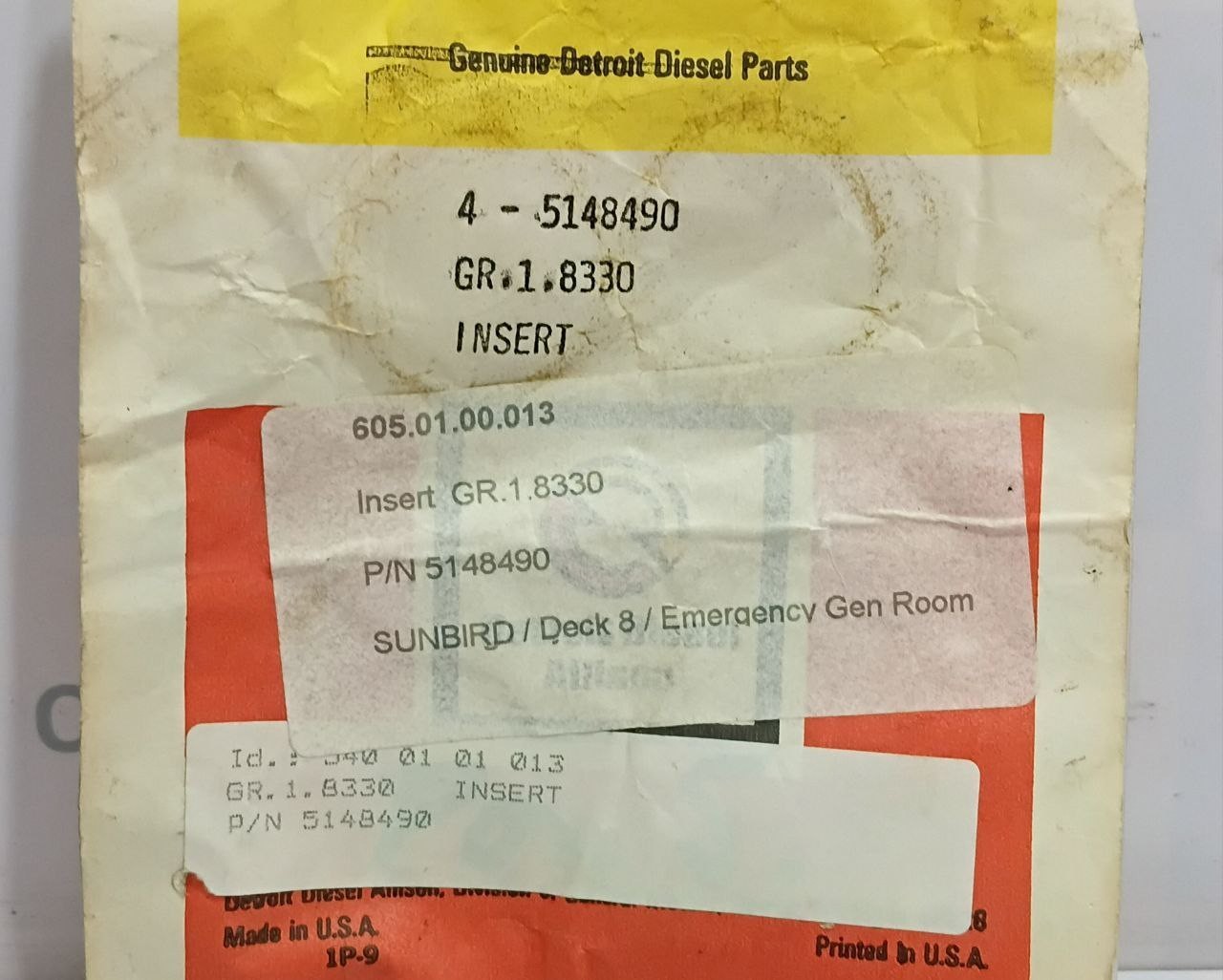 Detroit Diesel Valve Seat Insert 5148490 Group 1.8330 Genuine OEM NOS – Set of 4