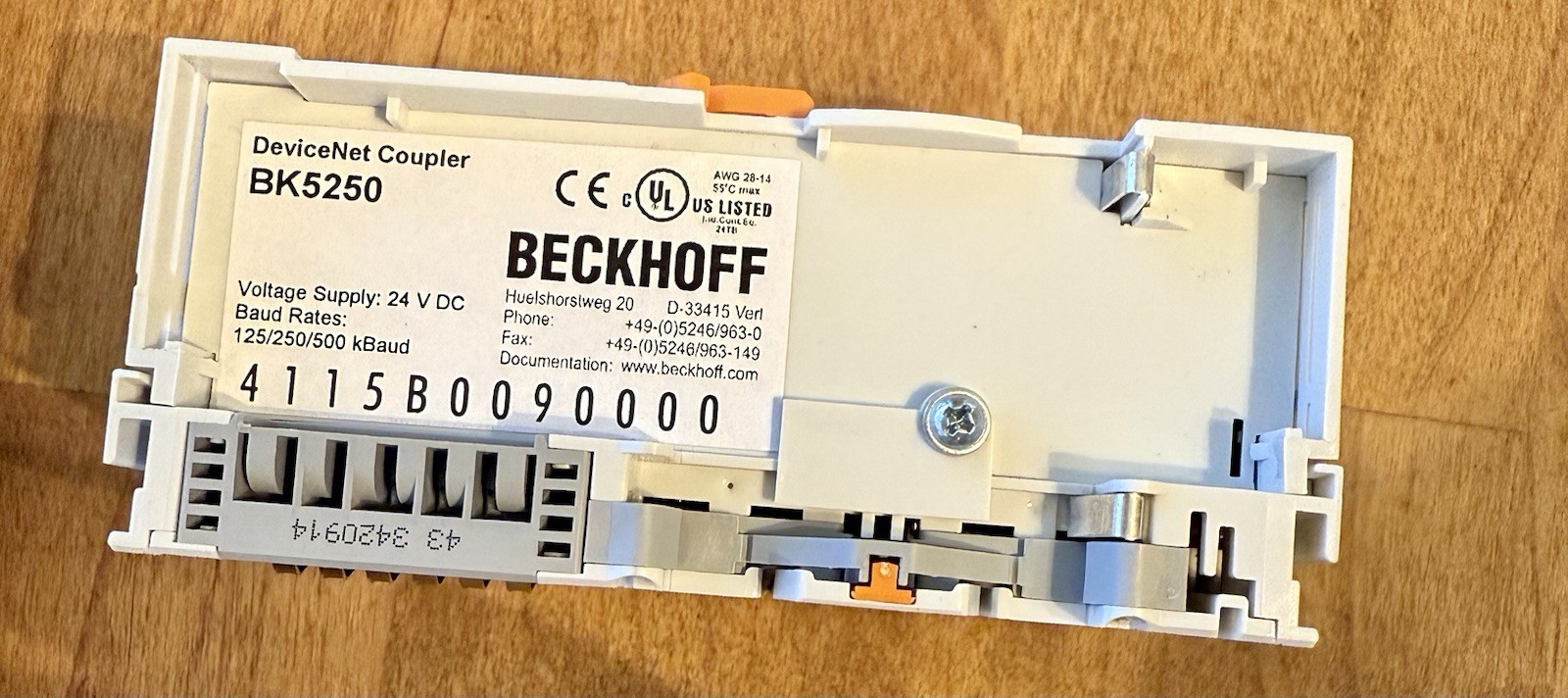 Beckoff DeviceNet Bus Coupler BK 5250