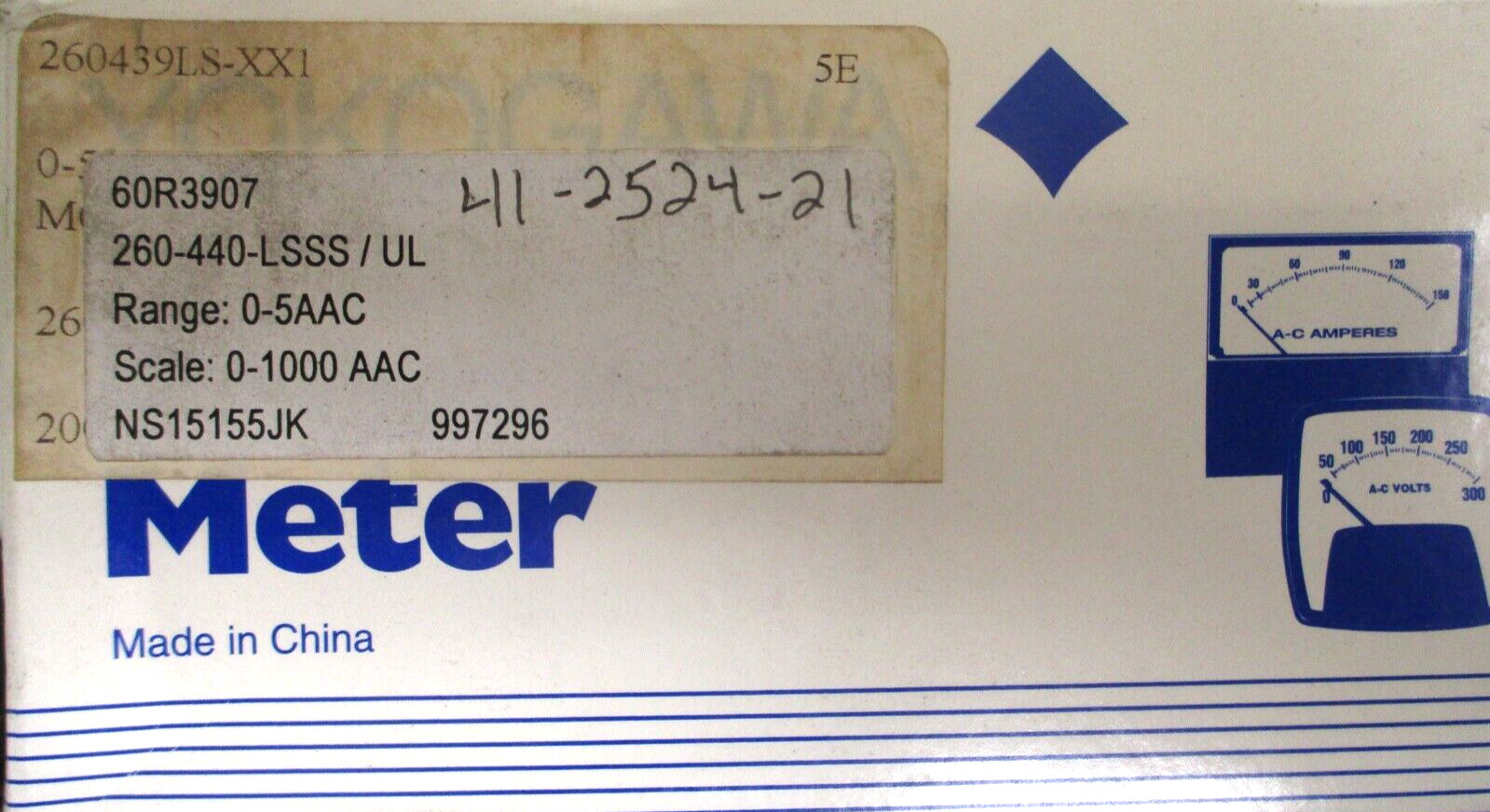 YOKOGAWA , 60R3907 , ENERGY – AMP METER , SURPLUS