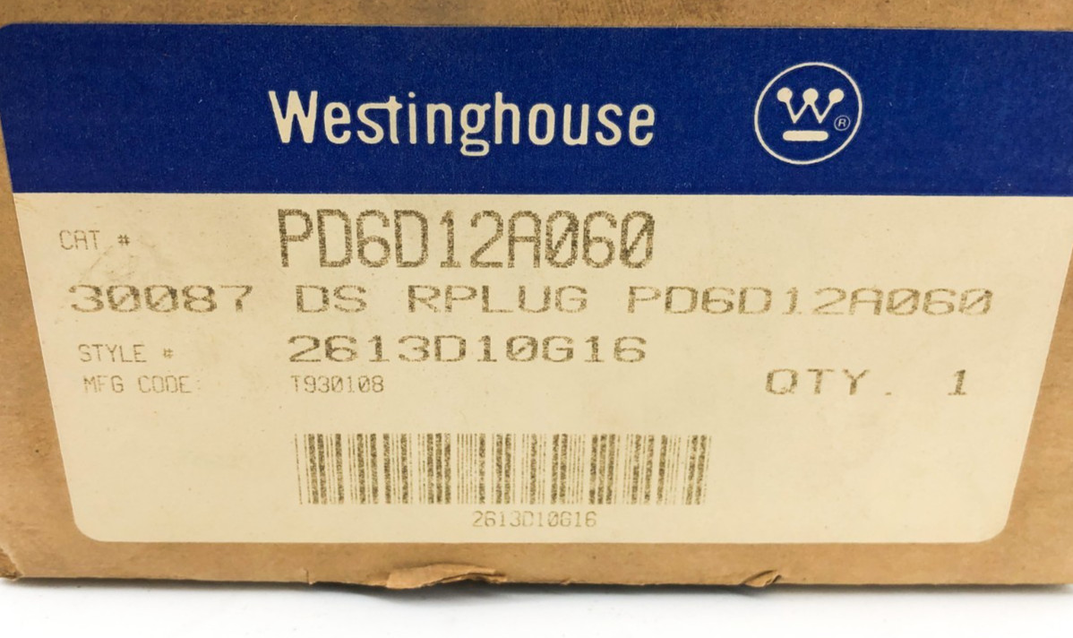 New Westinghouse PD6D12A060 Rating Plug 600A Plug Up To 1200A Type DS 30087