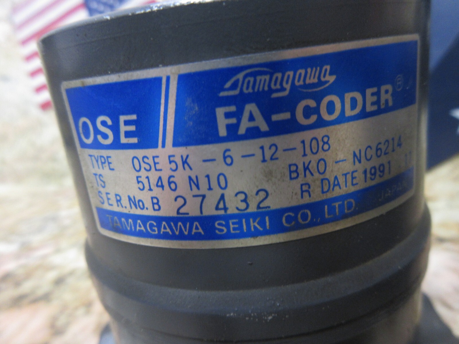 TAMAGAWA FA-CODER OSE5K-6-12-108 TS 5146 N10 BKO-NC6214 LOT OF 3 PIECES