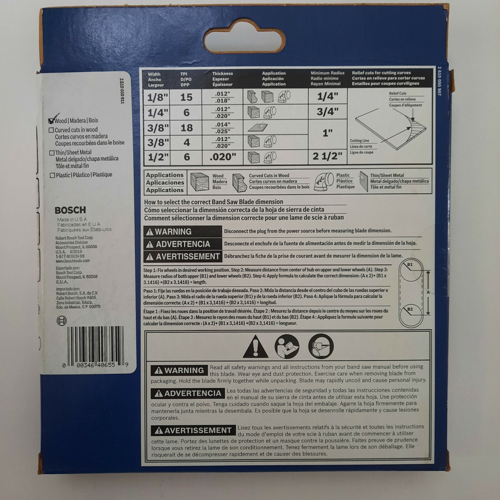 Stationary Band Saw Blade Bosch 59-1/2″ BS5912-6H Fits Most 9″ Band Saw for Wood
