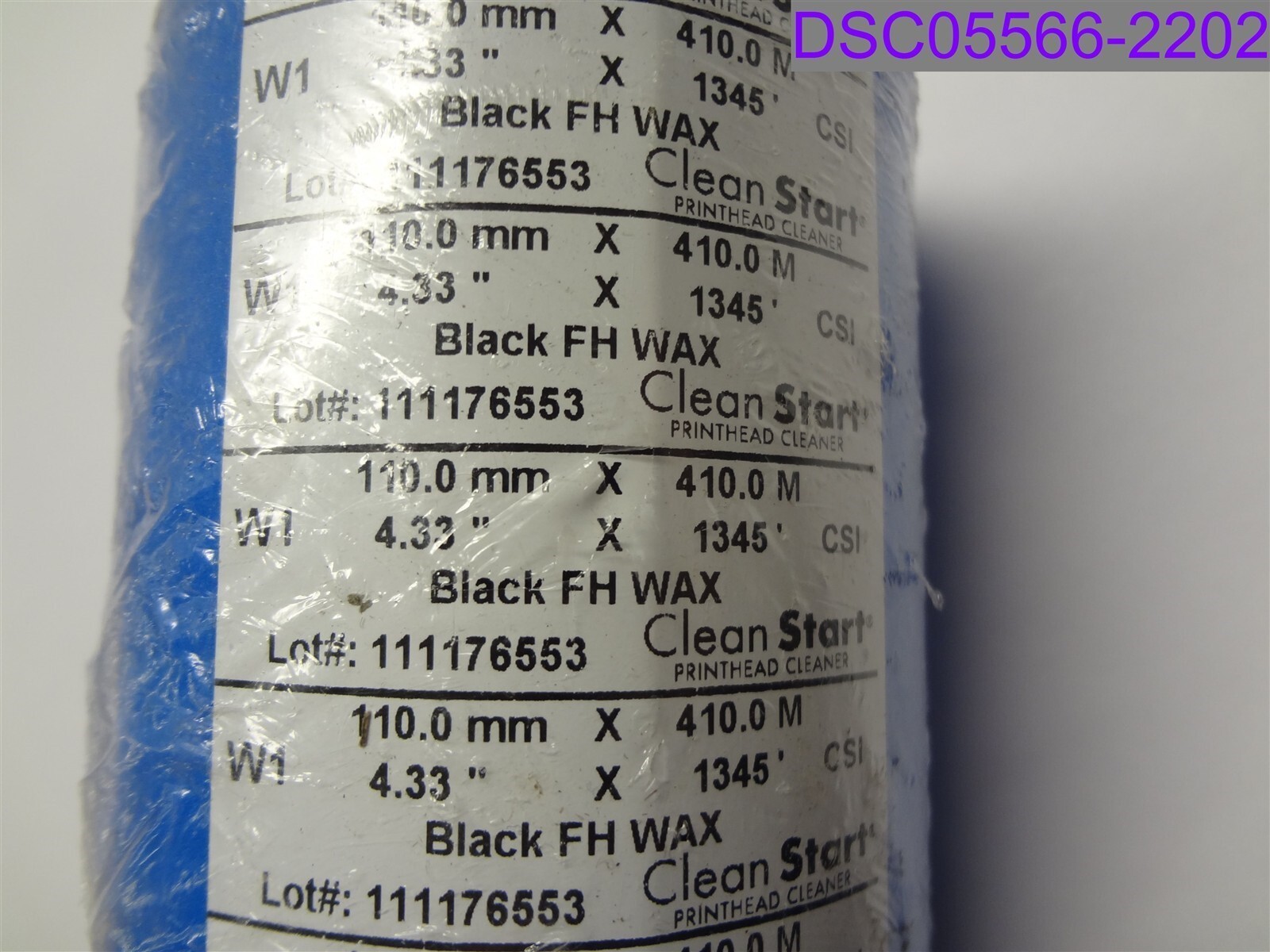 Clean Start Thermal Black Wax Ribbon 110mm x 410m P/N TR2630RW