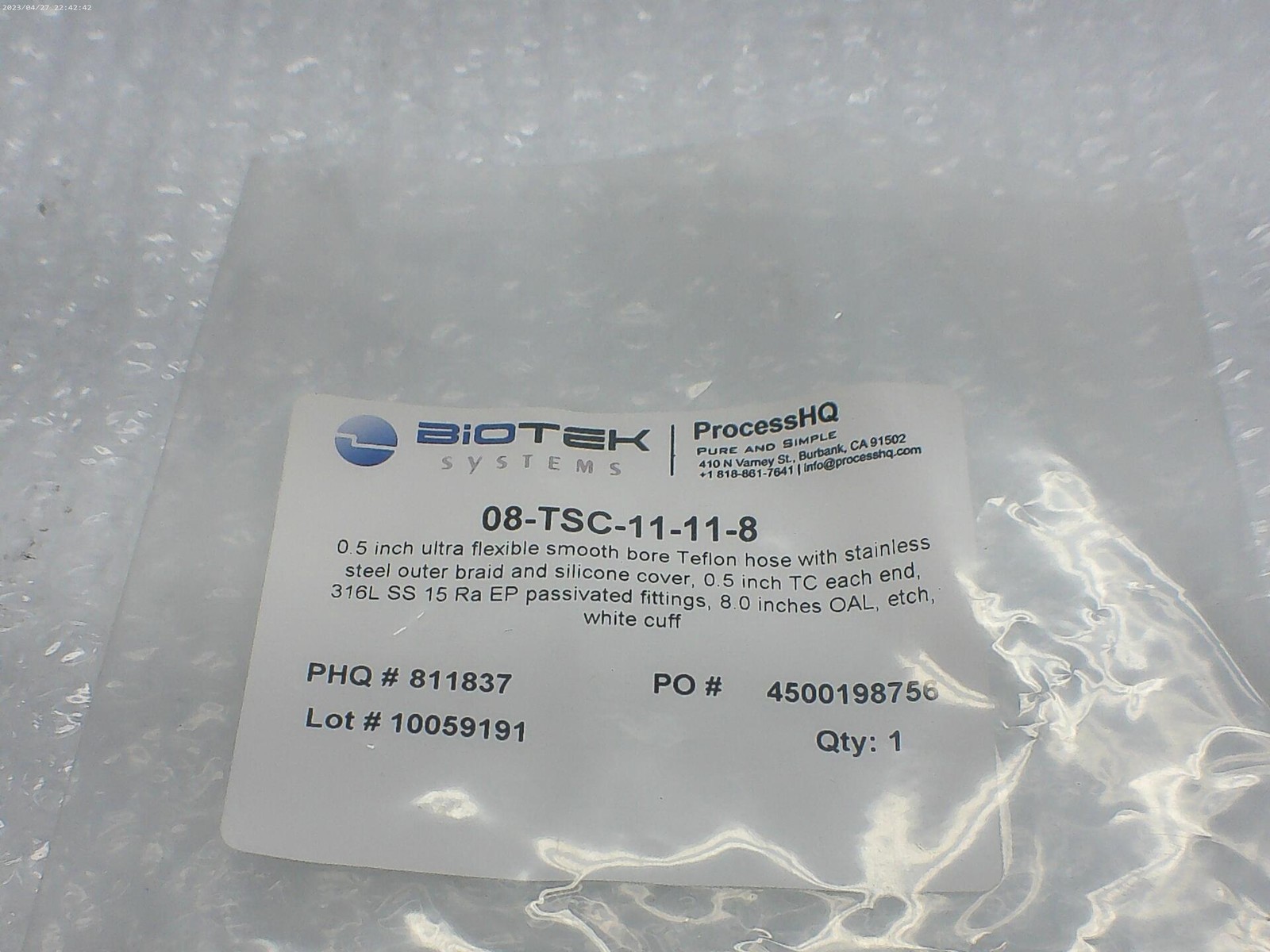 BIOTEK 08-TSC-11-11-8 HOSE NSMP