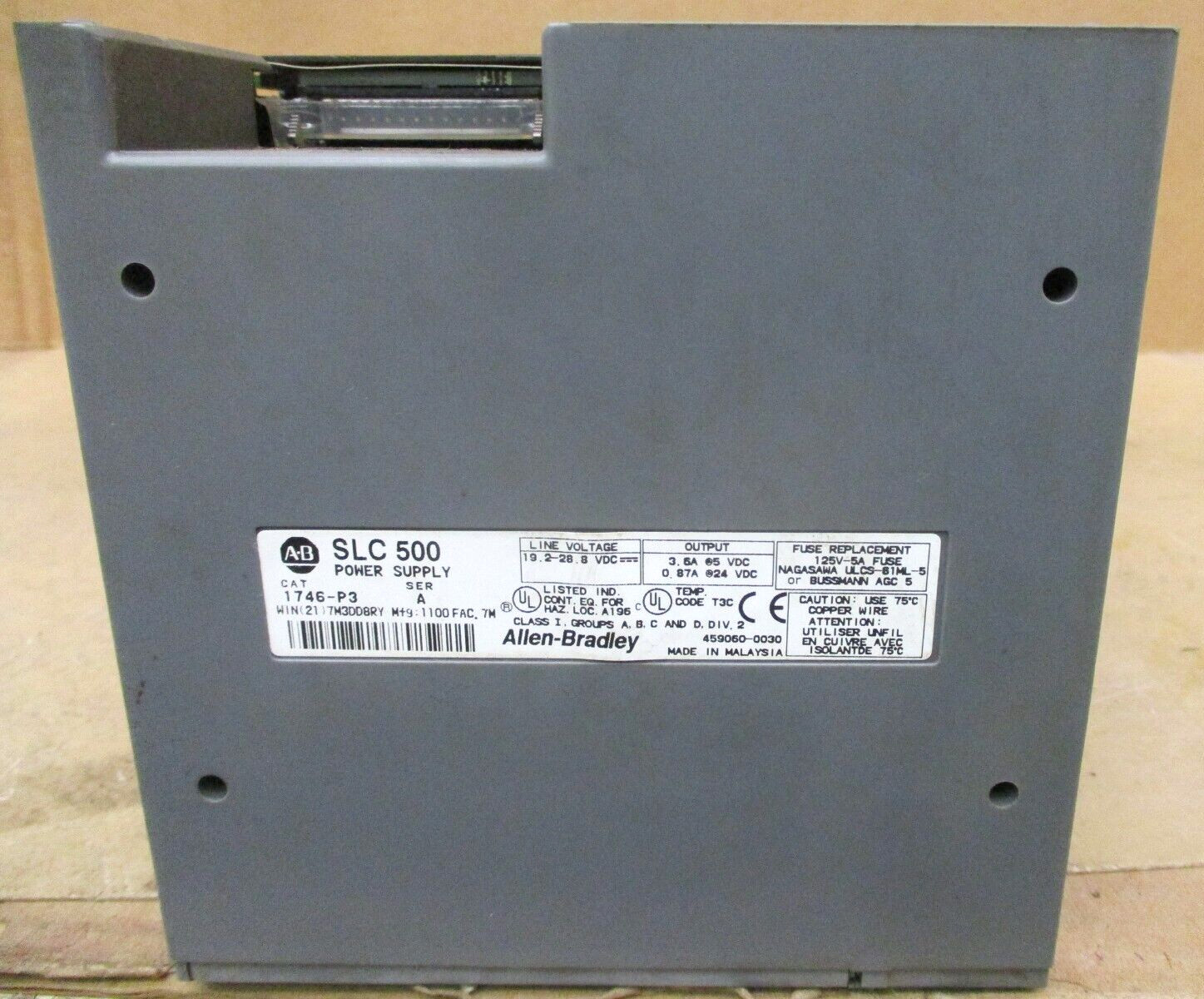 Allen-Bradley SLC 500 1746-P3 Ser A SLC 5/04 CPU 1747-L542 48664GN