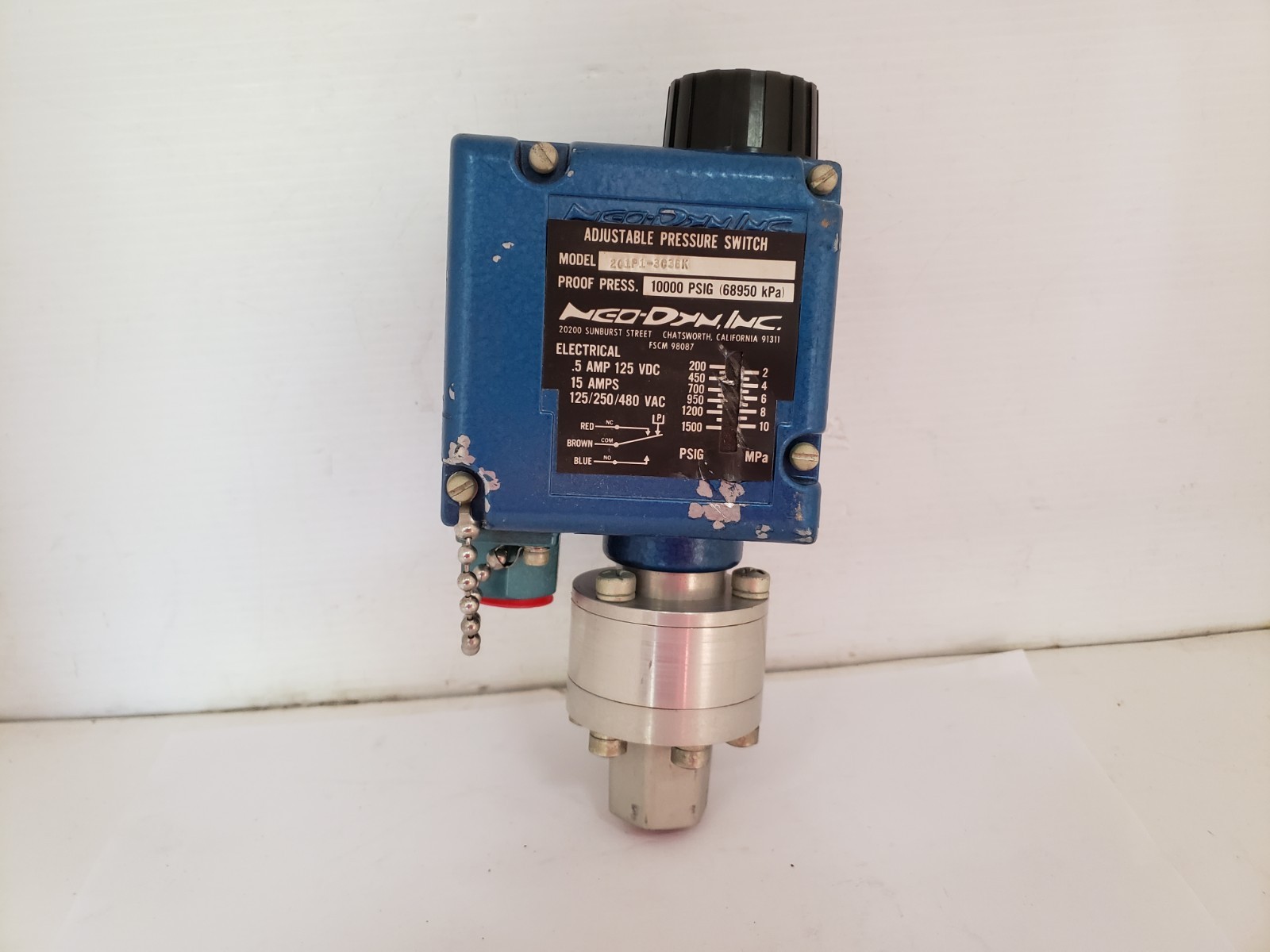 NEO-DYN 201P1-3C3BK PRESSURE SWITCH 200-1500PSI