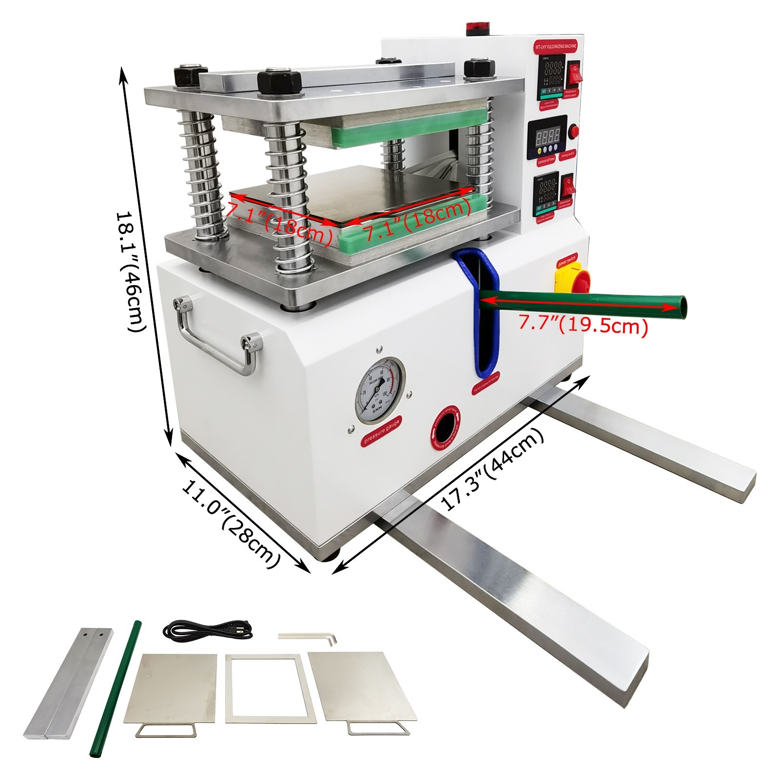 110V 1500W Vulcanizing Machine 50-350℃ Desktop Flat Plate for Rubber Plastic