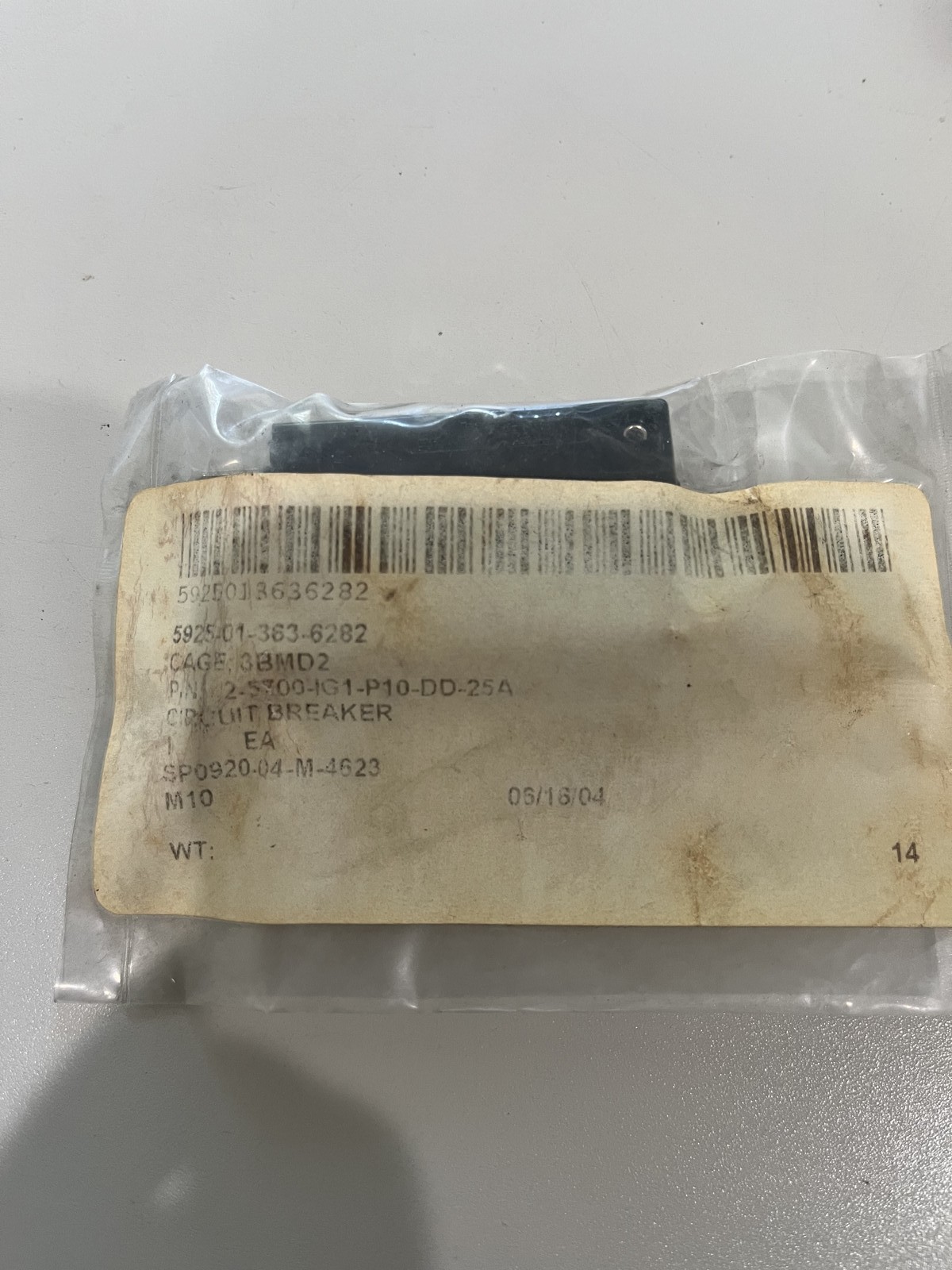 DIVERSIFIED AEROSPACE SERVICES LLC 2-5700-IG1-P10-DD-25A CIRCUIT BRAKER
