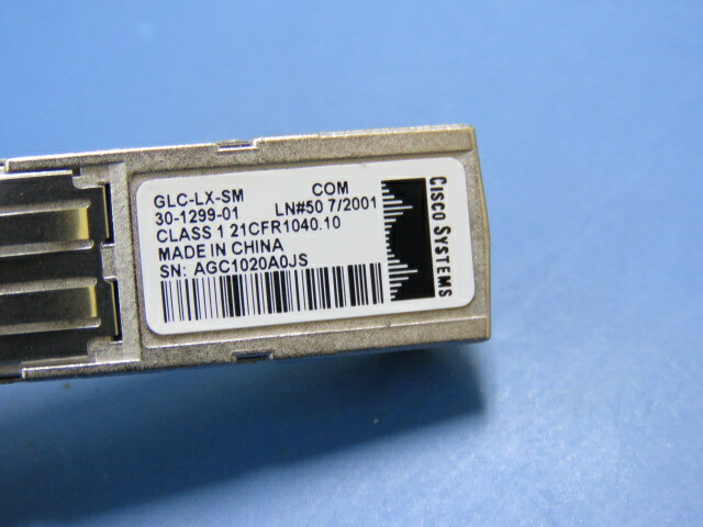 CISCO SYSTEMS GLC-LX-SM Qty of 1 per Lot SINGLE MODE TRANSCIEVER; 1000BASE-LX S