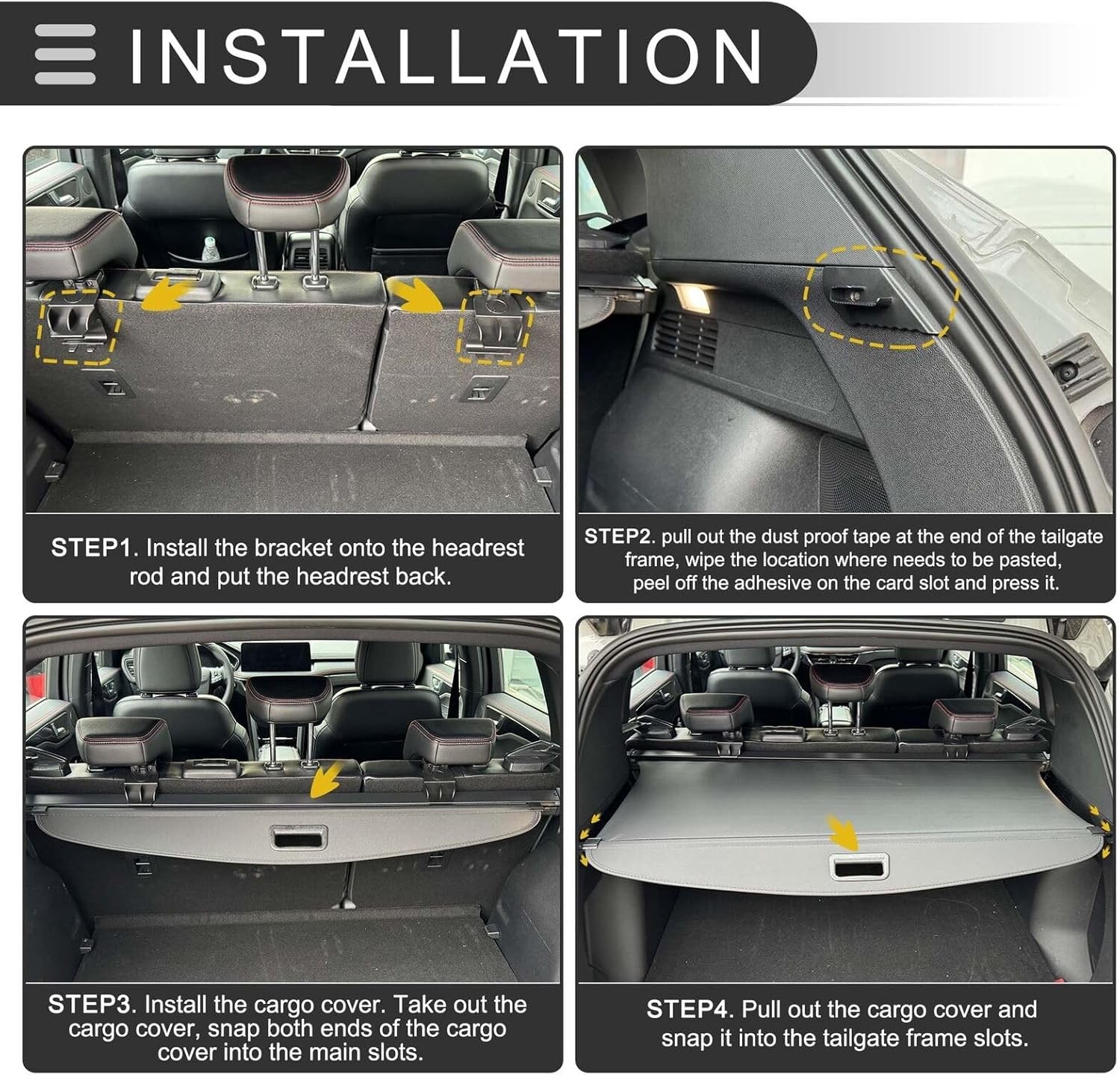 Trunk Cargo Security Cover for Ford Explorer ST Sport XLT – Enhanced Privacy, UV