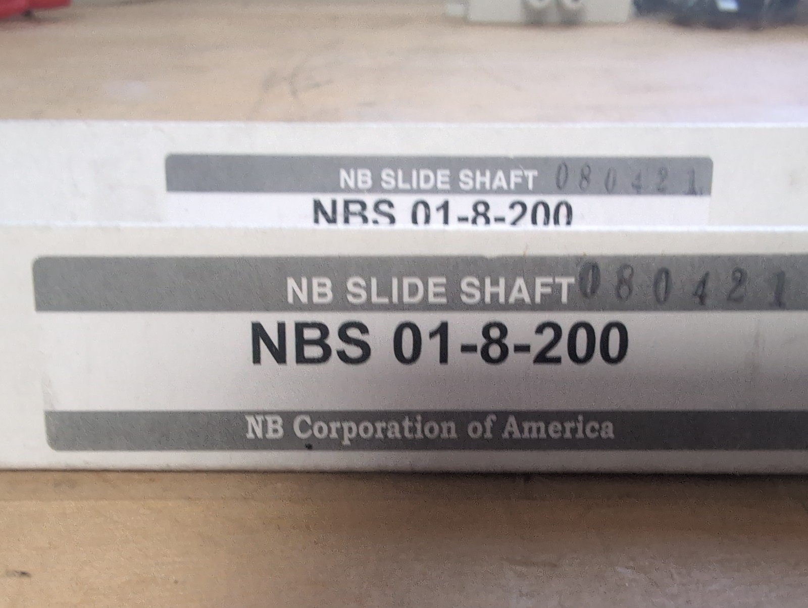 Lot Of 2ea NB Corporation of America NBS 01-8-200 NB Slide Shaft Linear Shaft