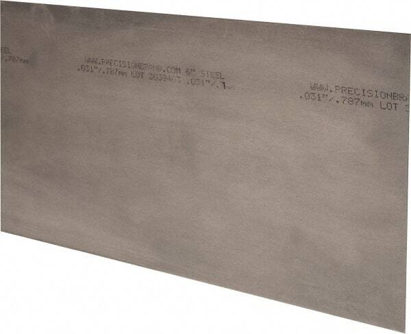 10 Pack Precision Brand Low Carbon Steel Shim Stock: 0.031″ Thick, 18″ L x 6″ W