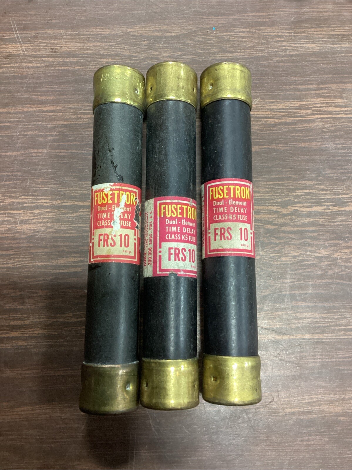 Bussmann Fusetron FRS 10 10A Class RK5 Dual Element Fuse, Lot Of 3