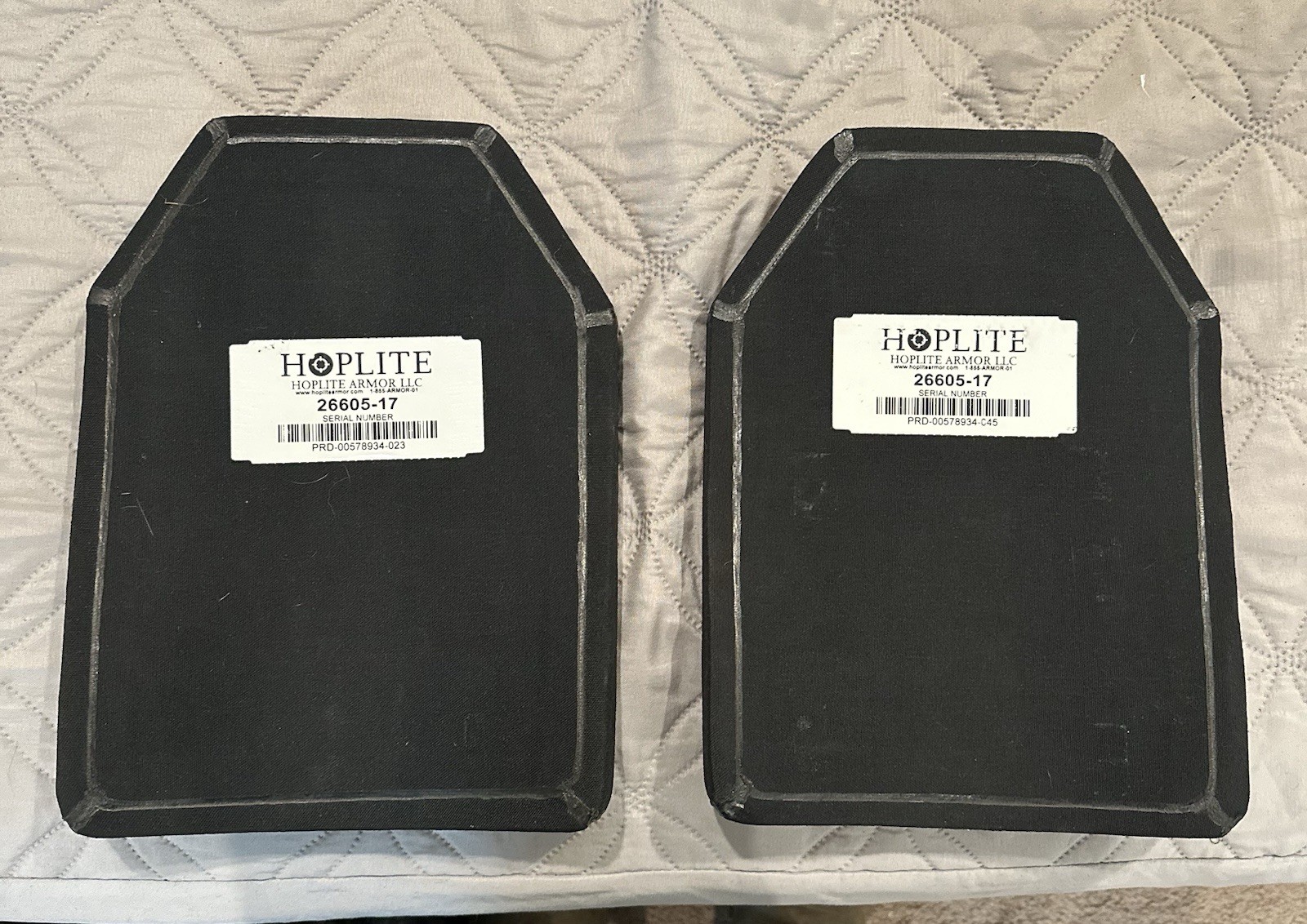 2 Hoplite 26605-17 lvl IV NIJ 0101.06 size small multi-curved stand alone plates