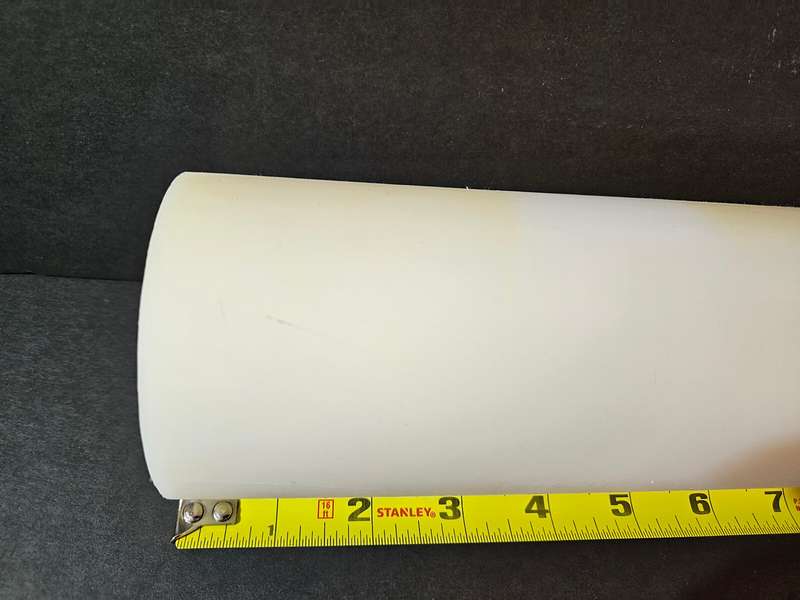 White Nylon Plastic Round Tube Cylinder Pipe Length 8 3/4″ OD 3 1/8 ID 1.850. #4