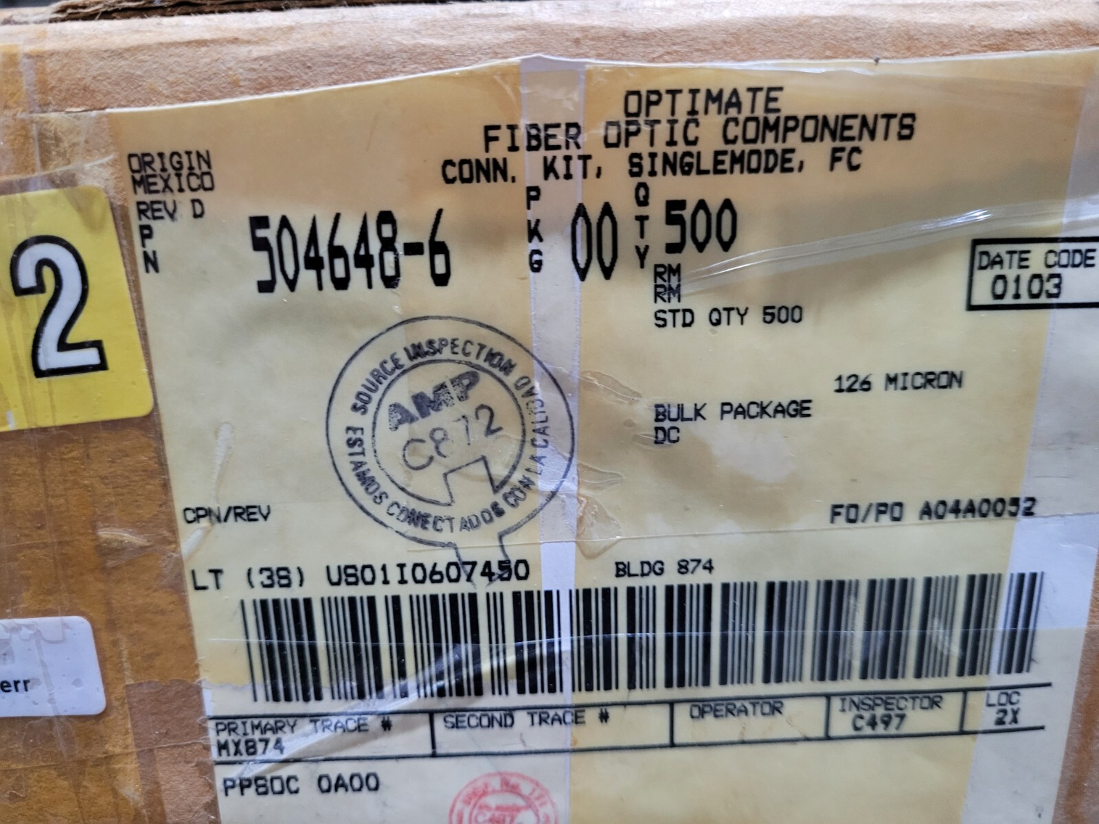 (1 PC) 504648-6 TE Connectivity Conn FC Single Mode 3mm KIT Bulk