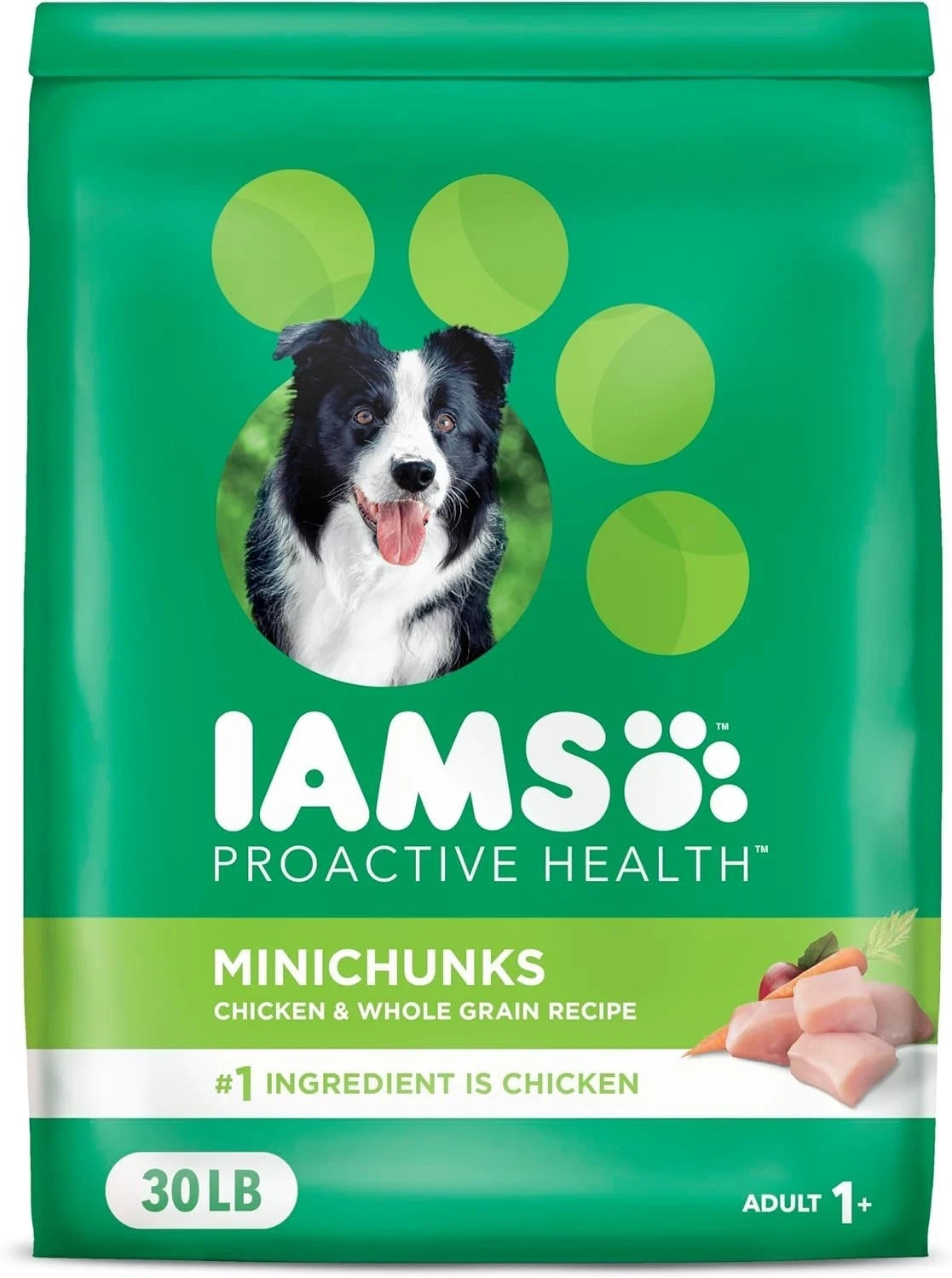 IAMS Proactive Health Minichunks Adult Dry Dog Food with Real Chicken, 30 lb Bag