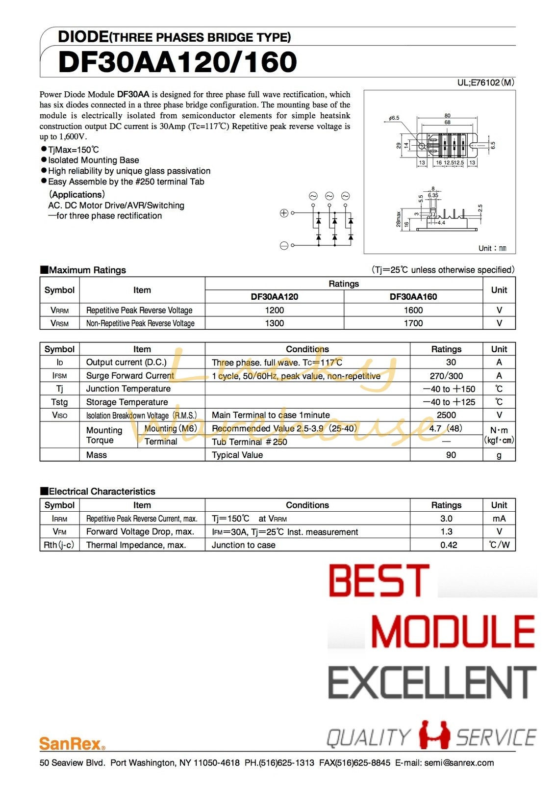 1PCS SANREX DF30AA160 power supply module NEW Quality Assurance
