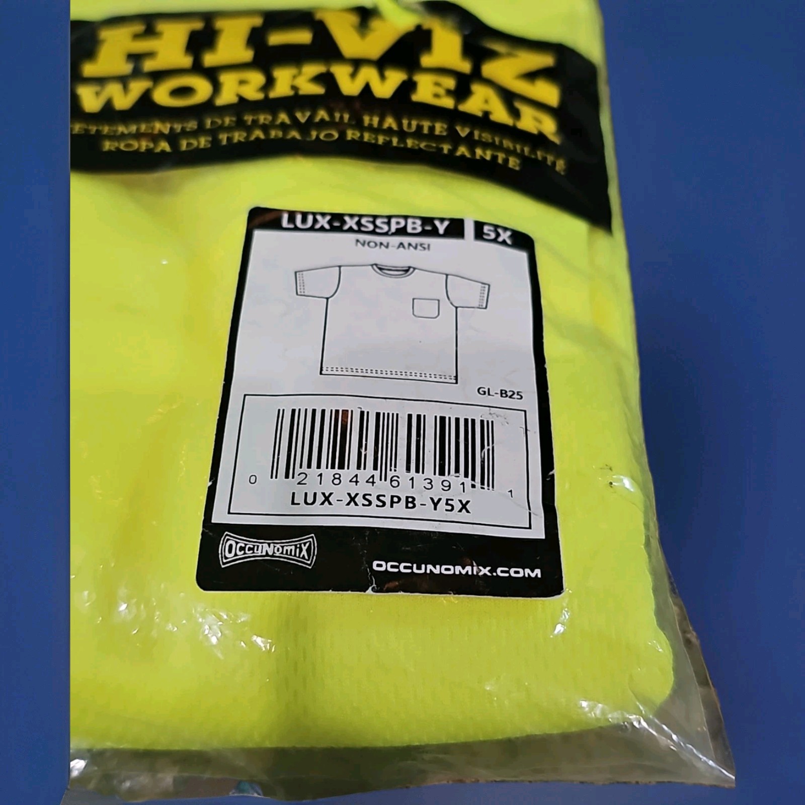 OccuNomix Hi Vis Yellow Safety T Shirt 2XL LUX XSSPB Y2X Workwear