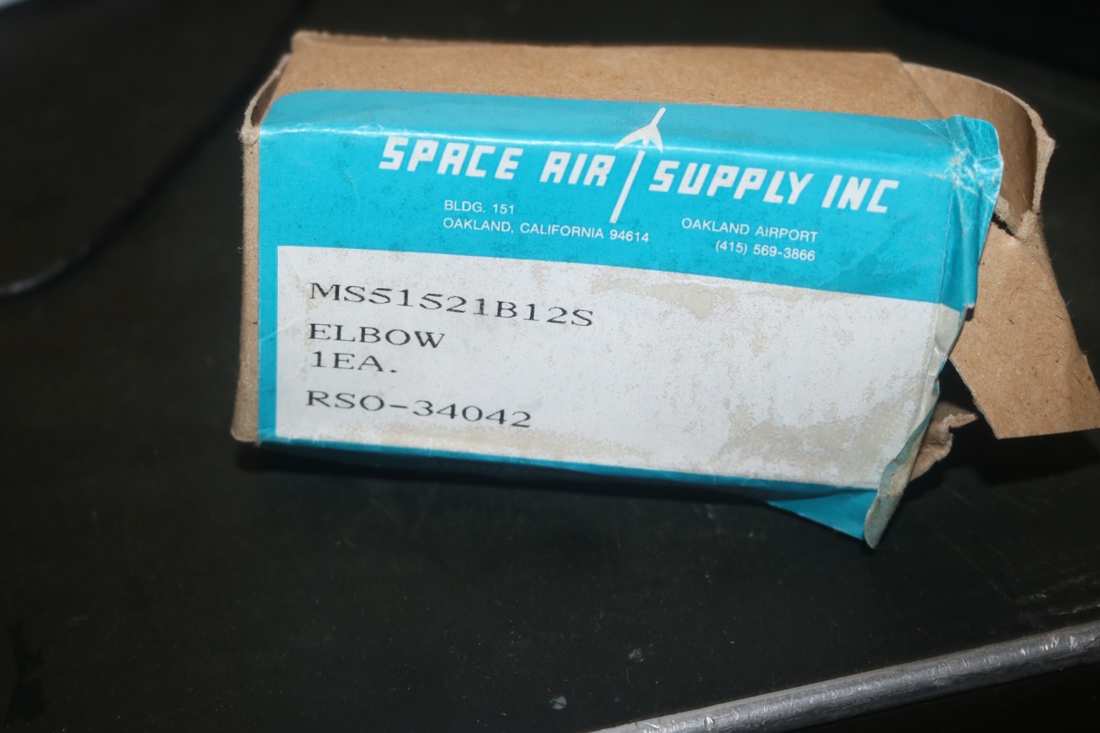 NOS 90 deg flared tube swivel elbow Ms51521B12S 1 1/16 4730-01-514-0796
