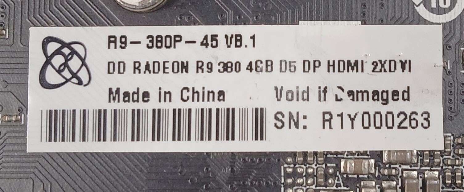 1 USED XFX AMD RADEON R9-380P 4GB-D4-DP VIDEO CARD ***MAKE OFFER***
