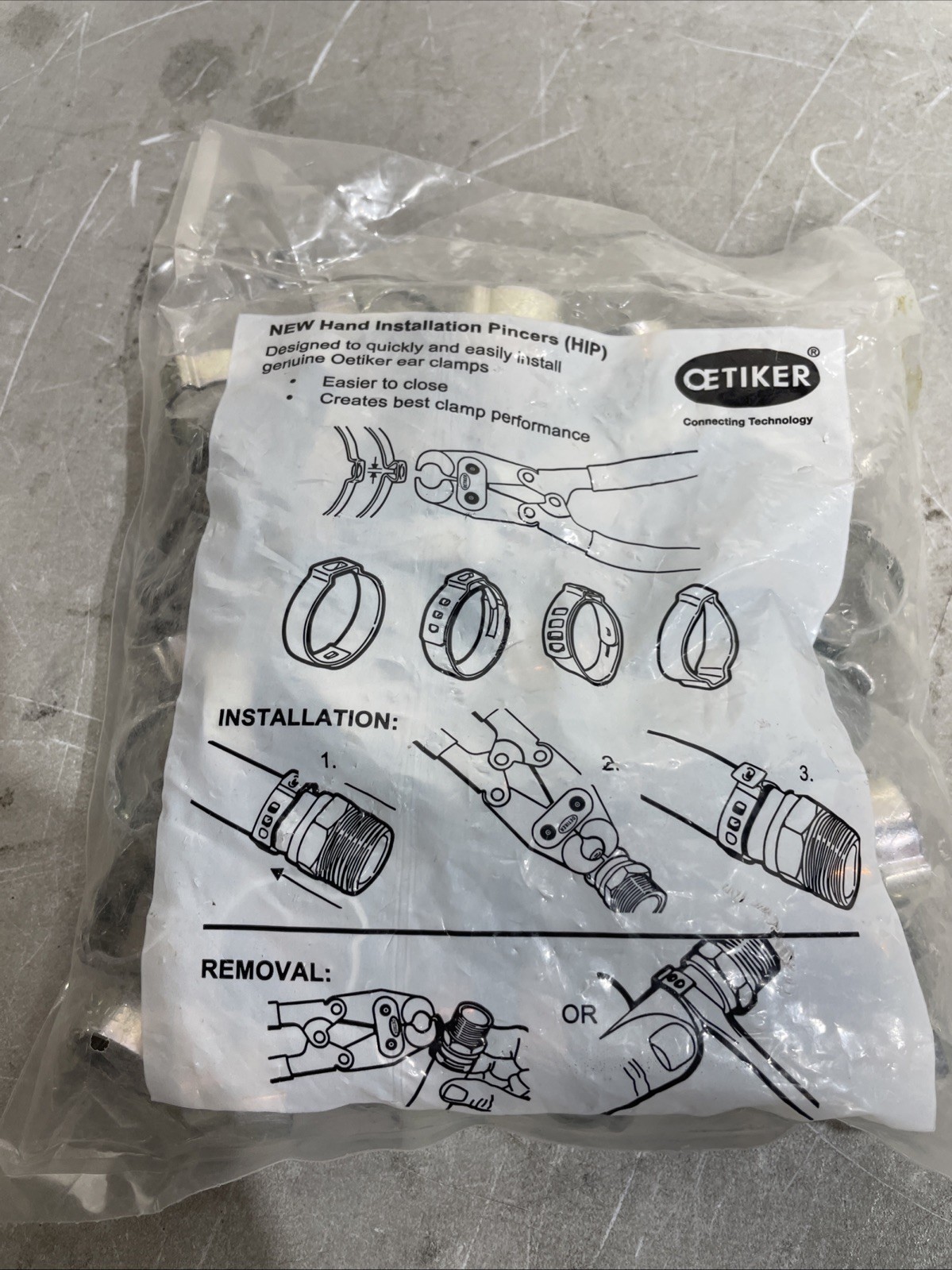 Oetiker 10100032 Zinc-Plated Steel Hose Clamp,2-Ear 21mm Closed-25mm 100 Pack