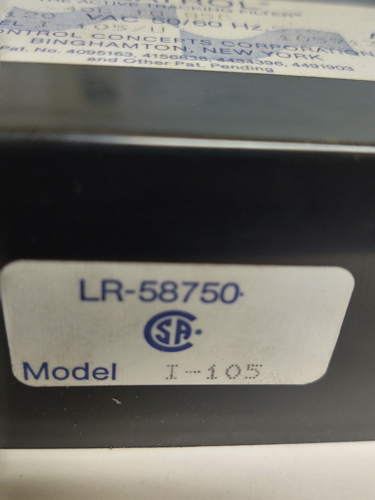 🔥 Control Concepts Corp. LR-58750 ISLATROL I-105 105913 Active Tracking Filter