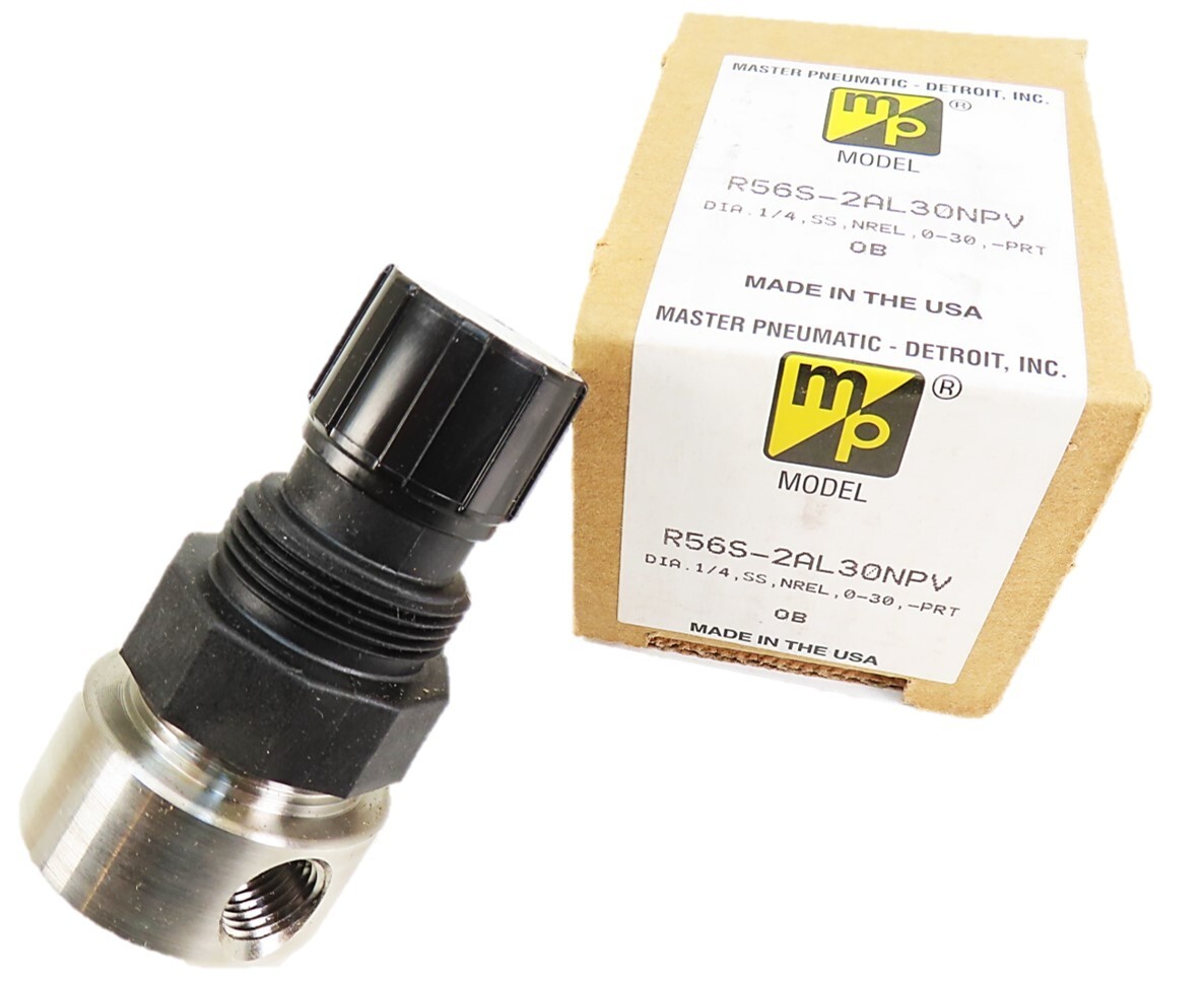 Master Pneumatic R56S-2AL30NPV Stainless Steel Regulator 0-30PSI 300PSI Max