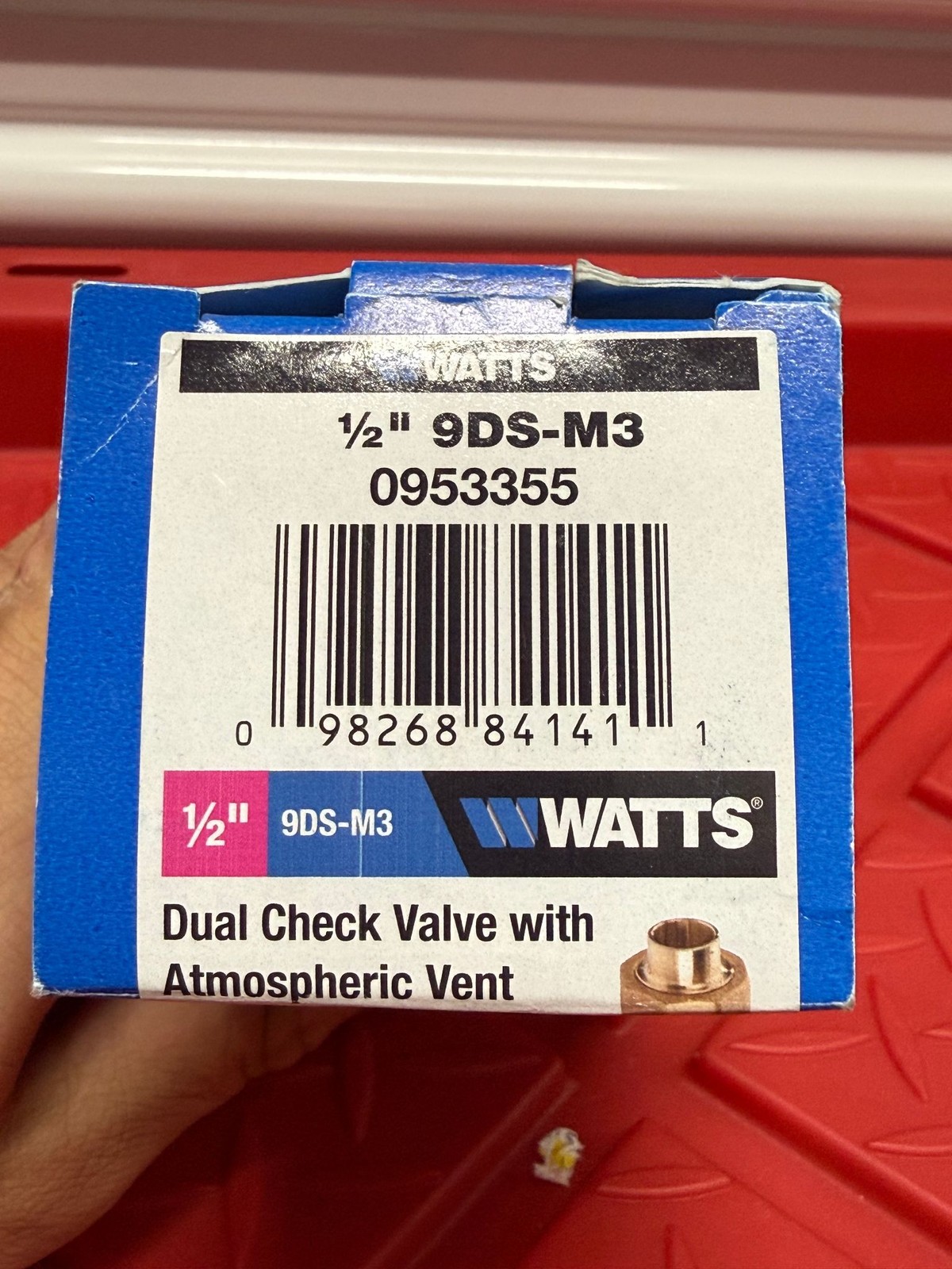 Watts 1/2in Dual Check Valve 9DS-M3 Non-Potable Atmospheric Vent Brass Sweat