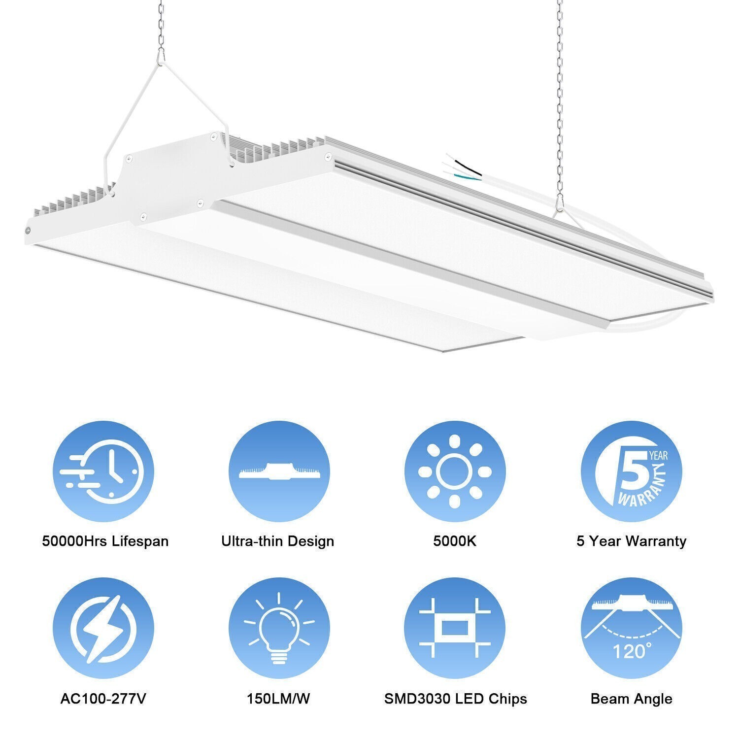 240W LED Linear High Bay Light Commercial Warehouse Shop Lamp Fixture 4.5/5/5.7K