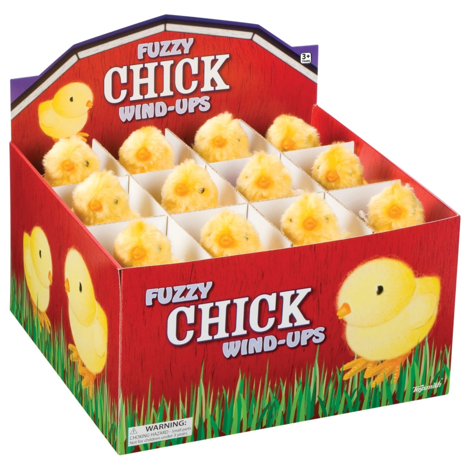 Toysmith 2031 Plastic Yellow Fuzzy Chick Wind Up Theme Toy 3 L in. (Pack of 24)