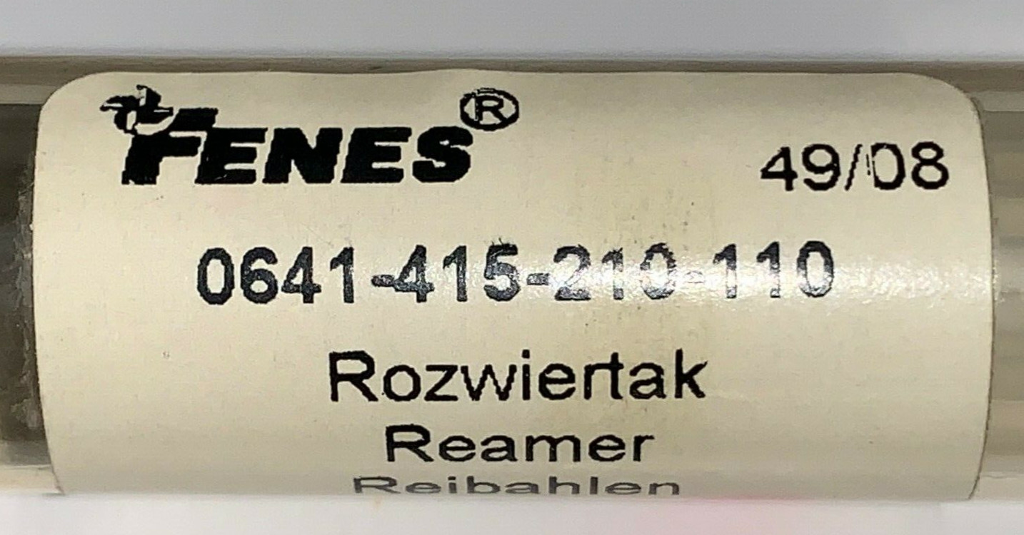 FENES REAMER 0641-415-210-110 DIN206-B 11H7 8 BLADE 11MM CUT 71MM LOC 142MM OAL