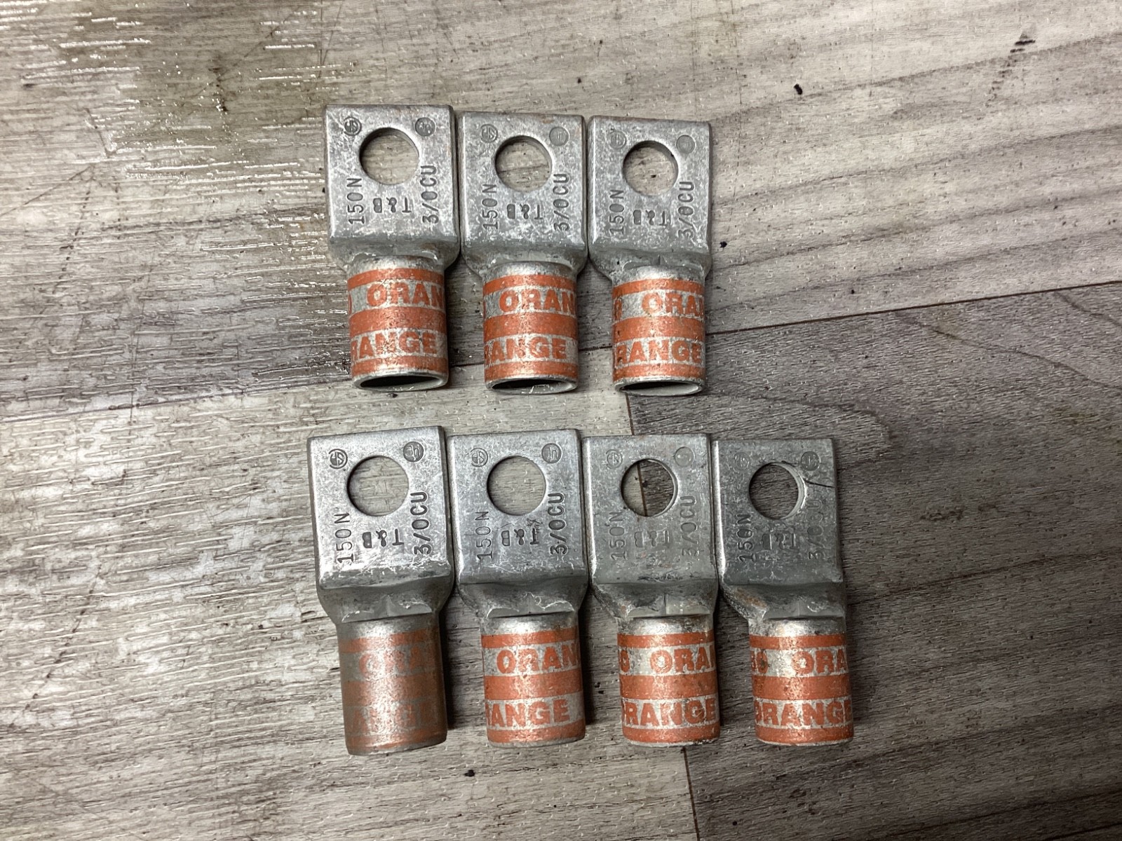LOT OF 7 THOMAS & BETTS-T&B 150N 3/0 CU 50 ORANGE DIE 1HOLE #1102N114