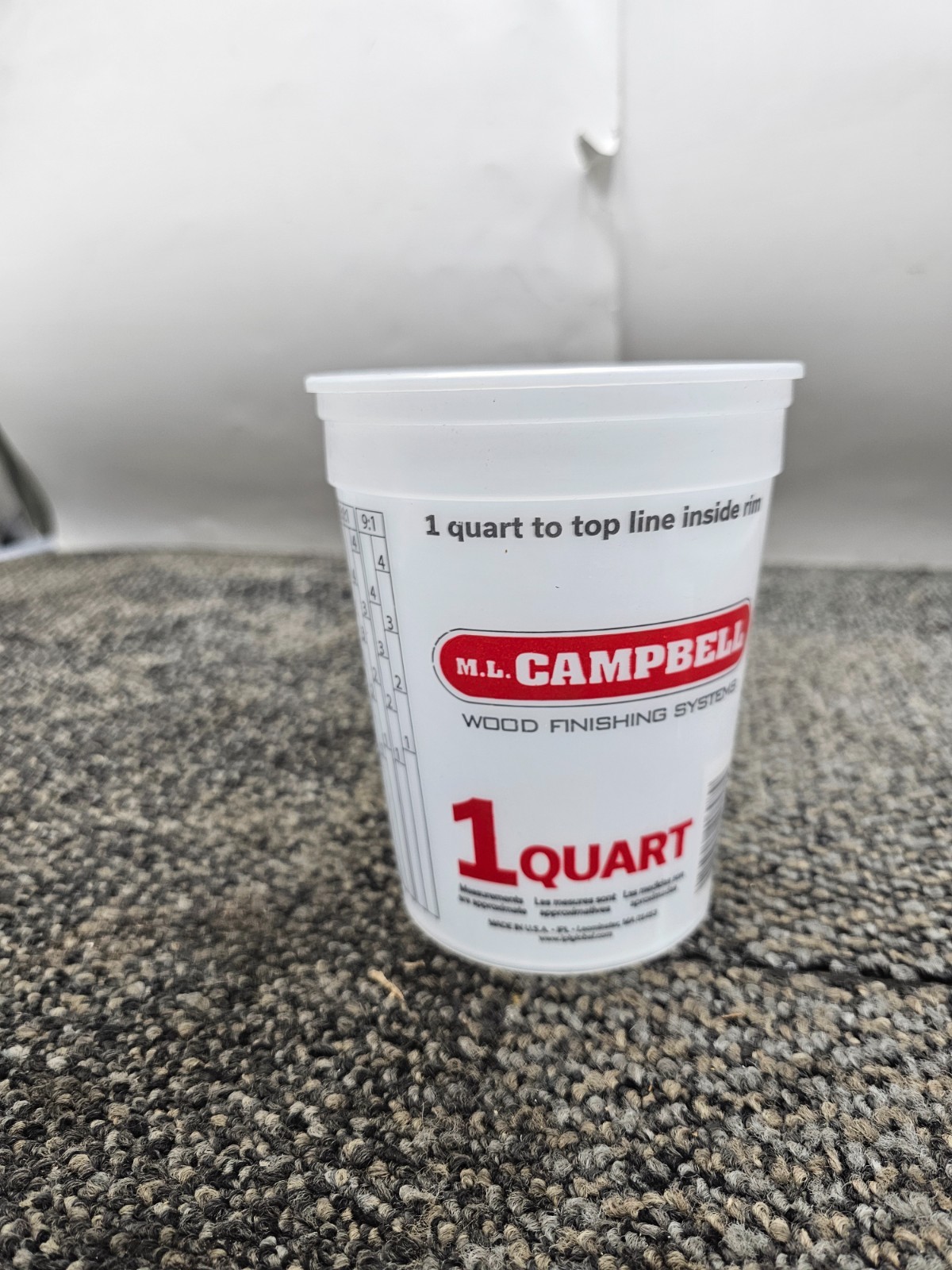 (QTY 50) M.L. Campbell 1-Quart Plastic Mixing Cup For Wood Finishing Systems