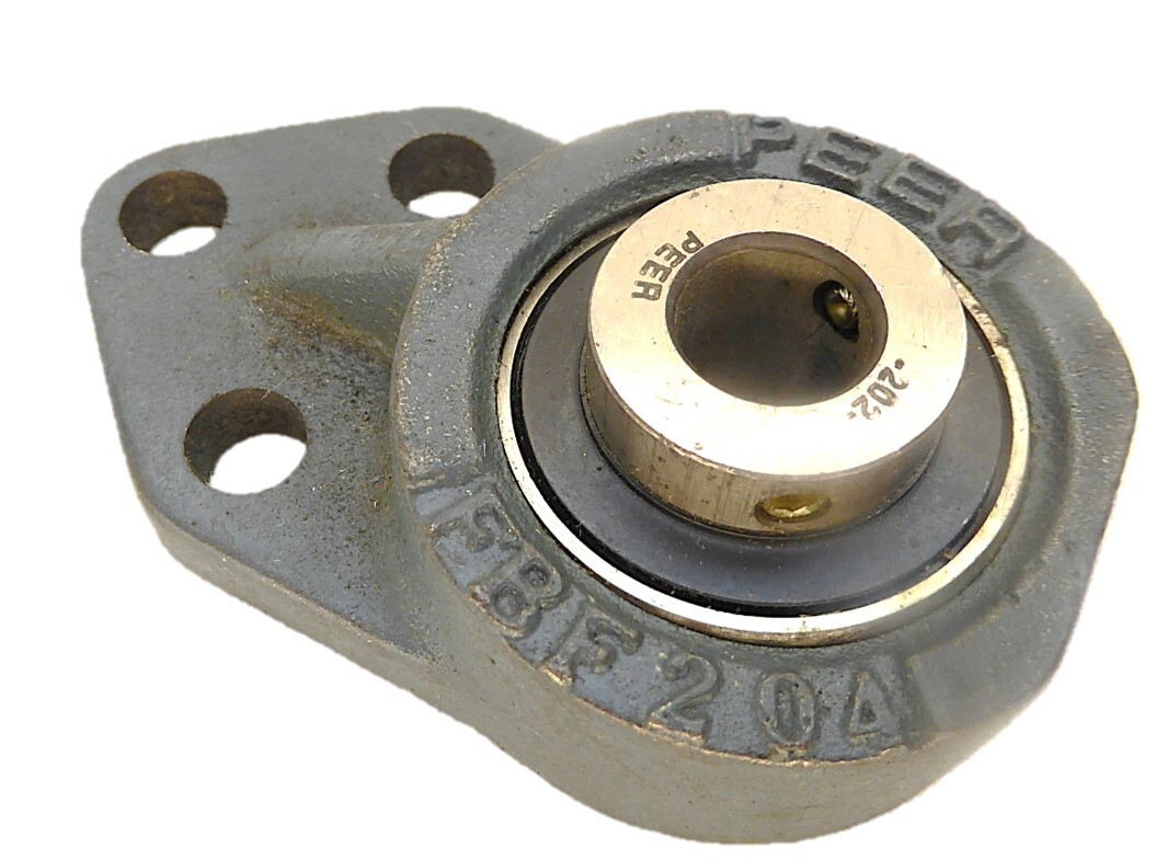 Peer FBF204 15mm 3-Bolt Flange Bearing 202 NEW NO BOX