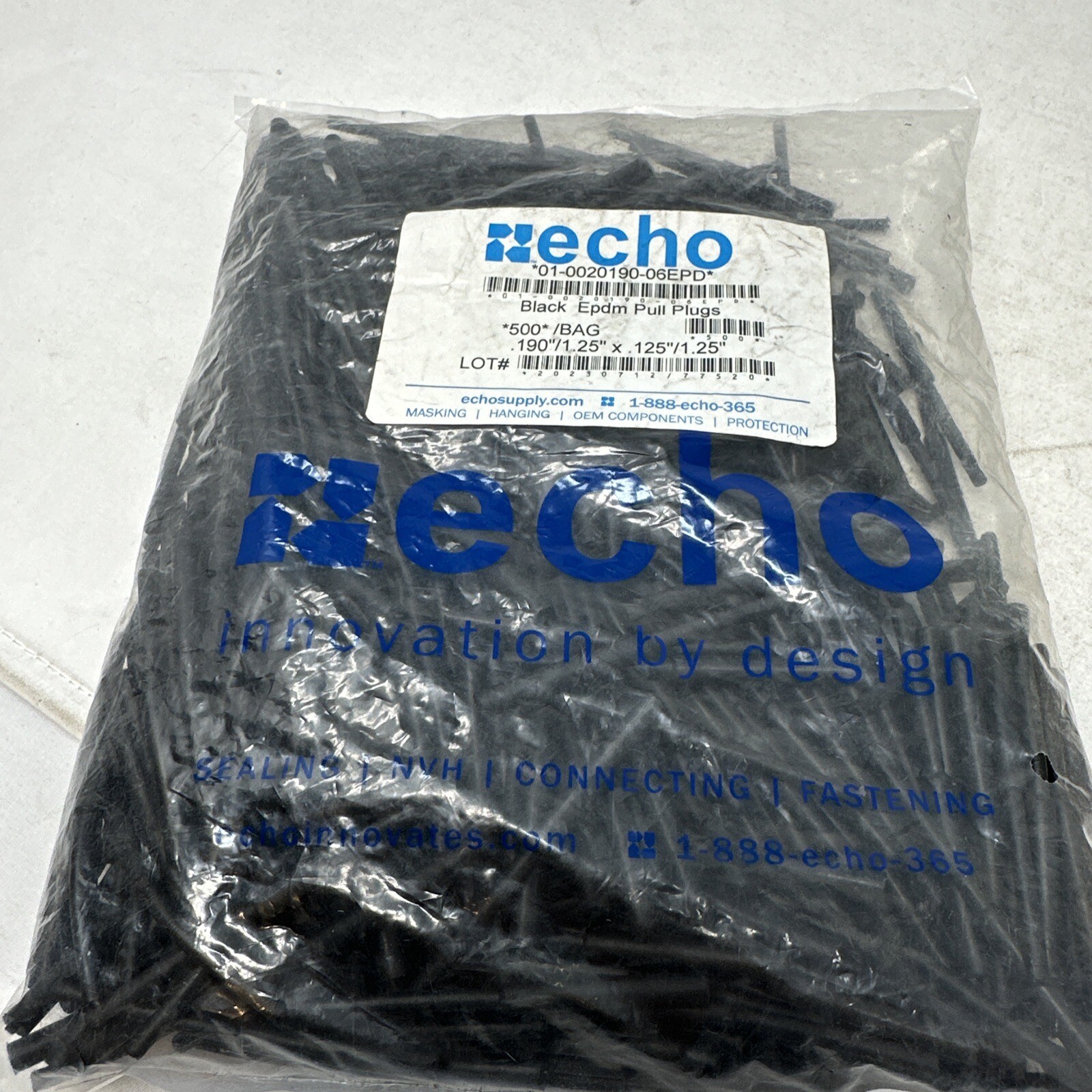 Echo Black EPDM Pull Plugs 01-0020190-06EPD – (Bag of 500)