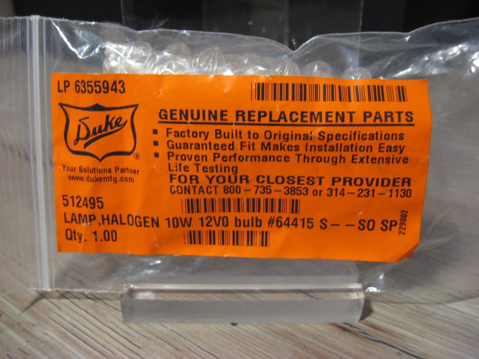 NEW Duke 512495 Halogen Lamp 10W 12VO Bulb 64415