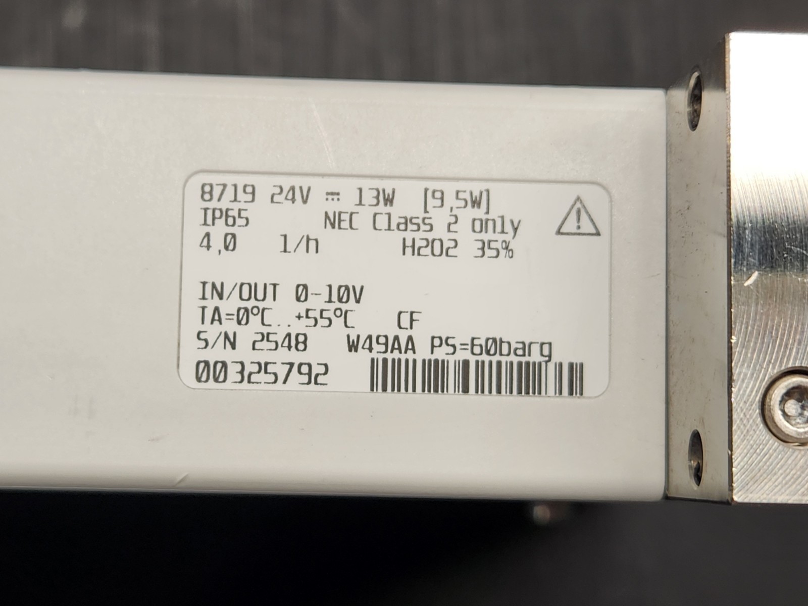 Burkert Liquid Flow Controller 8719 4.0 1/h 24V 13W (9.5W) H202 35% (#K-33)