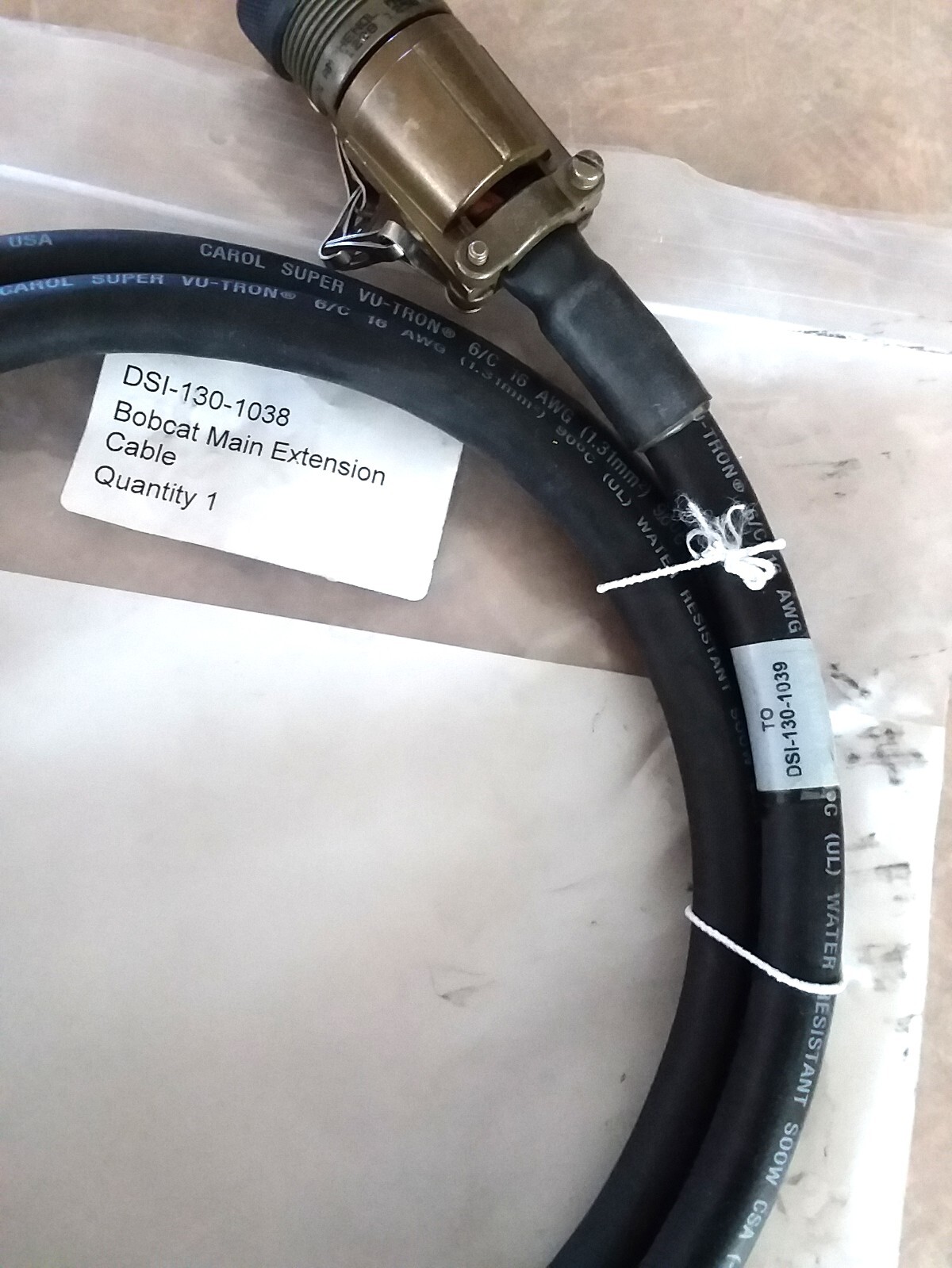 New QinetiQ Bobcat Power Main Extension Cable Wire Wiring Harness Carol Vu-Tron