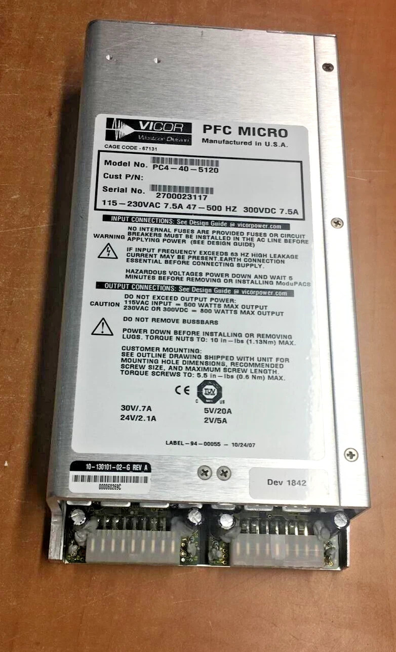 ✅ Vicor PC4-40-5120 Switching Power Supplies PFC Micro