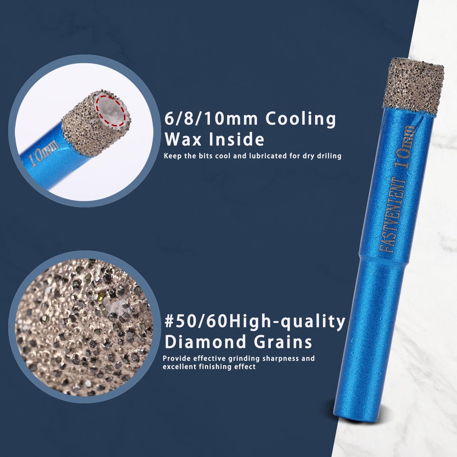 Diamond Drill Bits Set Tile Hole Saw Diamond Hole Saw 9pcs 6/8/10/20/25/35/50…